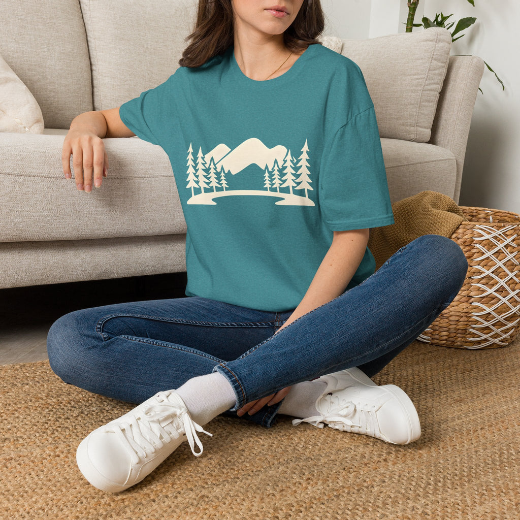Mountain Pines T-Shirt — Minimal Scenic Forest Graphic