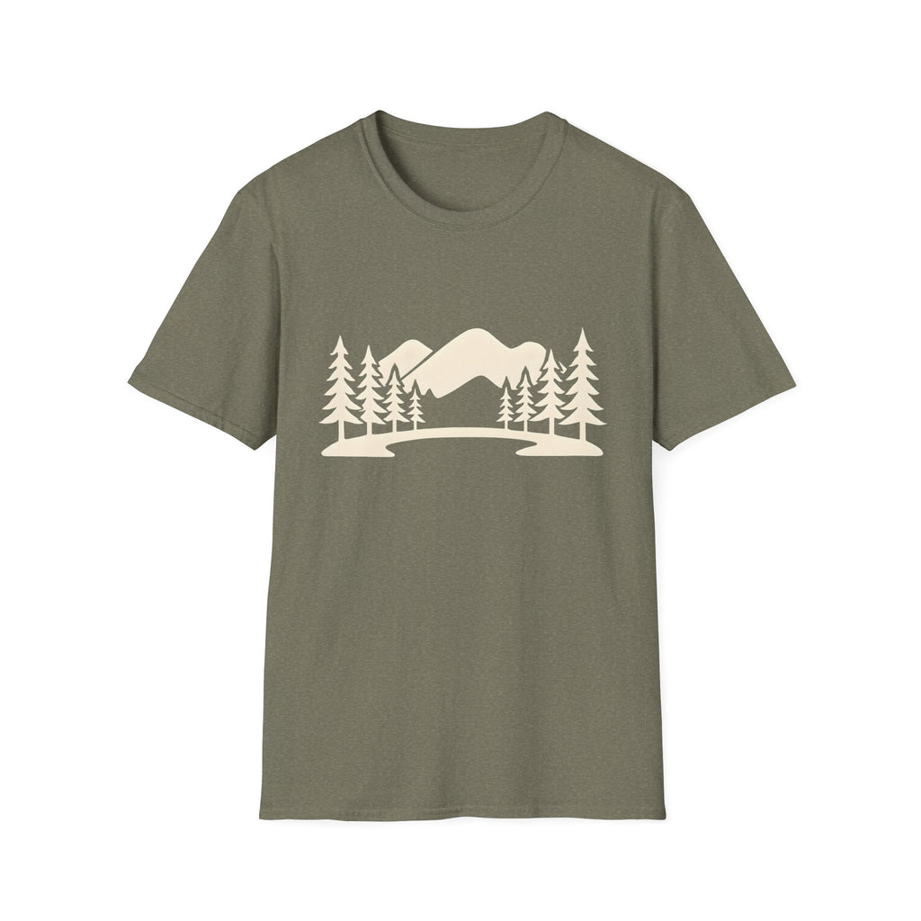 Mountain Pines T-Shirt — Minimal Scenic Forest Graphic