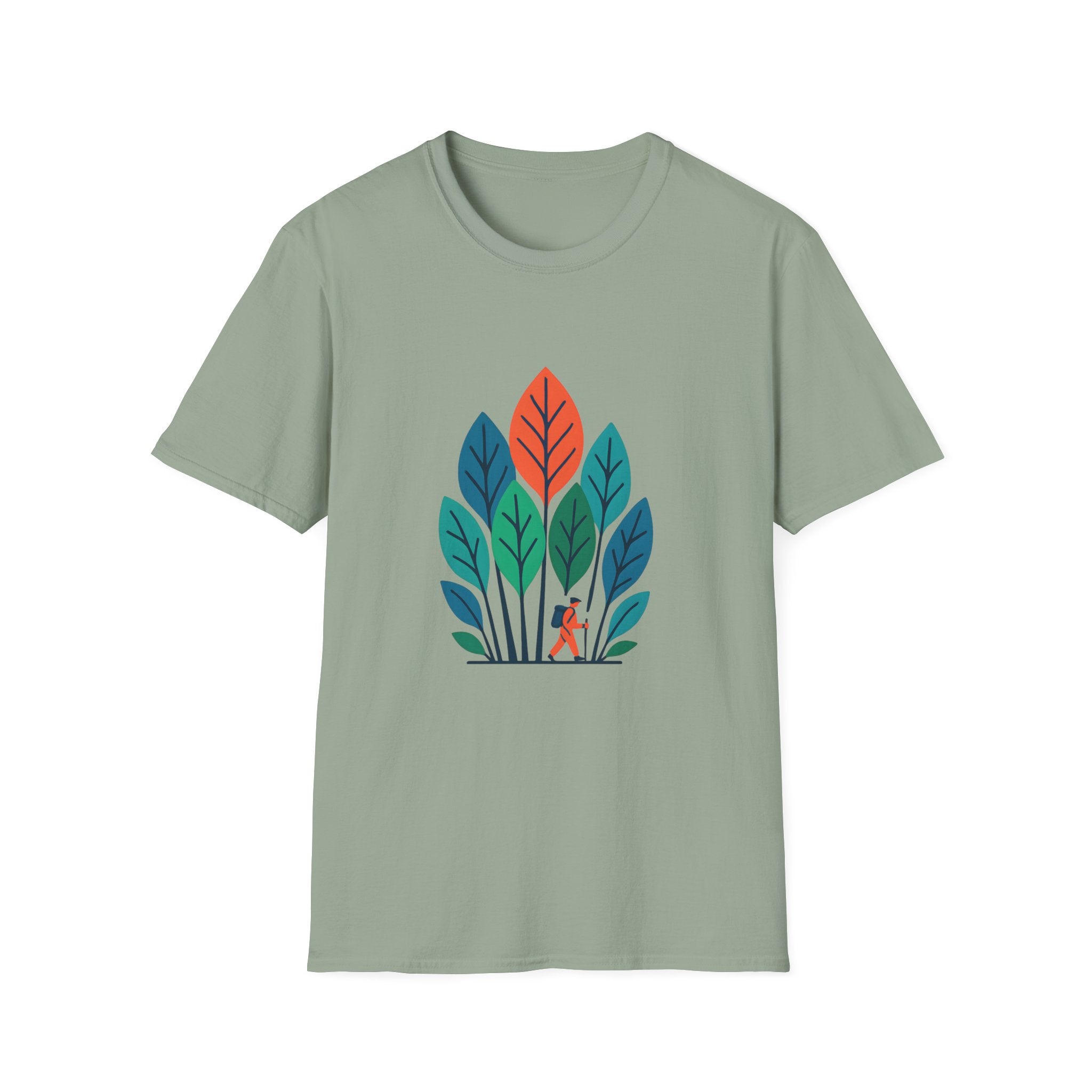 T-Shirt — Minimalist Colorful Leaf Forest Graphic