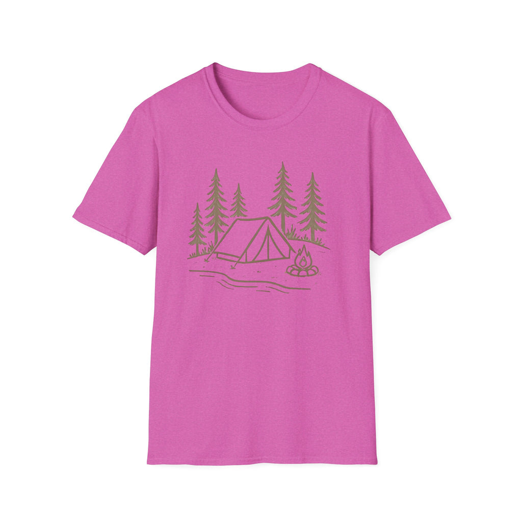 Camping Tent Graphic T-Shirt — Minimal Forest Campsite Tee