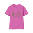 Camping Tent Graphic T-Shirt — Minimal Forest Campsite Tee