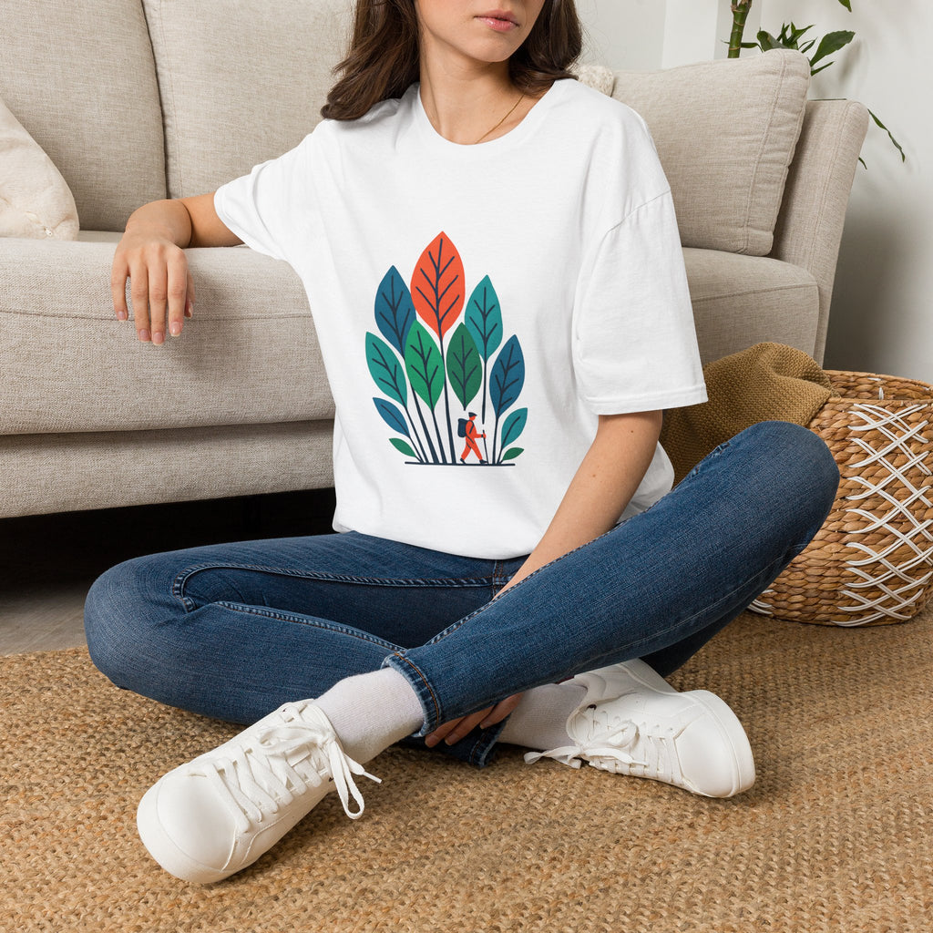 T-Shirt — Minimalist Colorful Leaf Forest Graphic