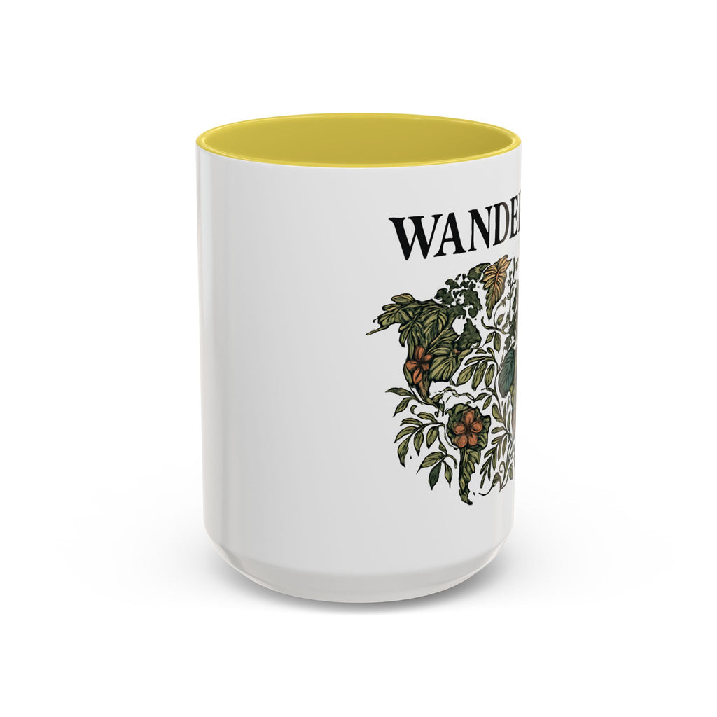 Wanderlust Floral Travel Mug — 11oz/15oz Ceramic Coffee Cup