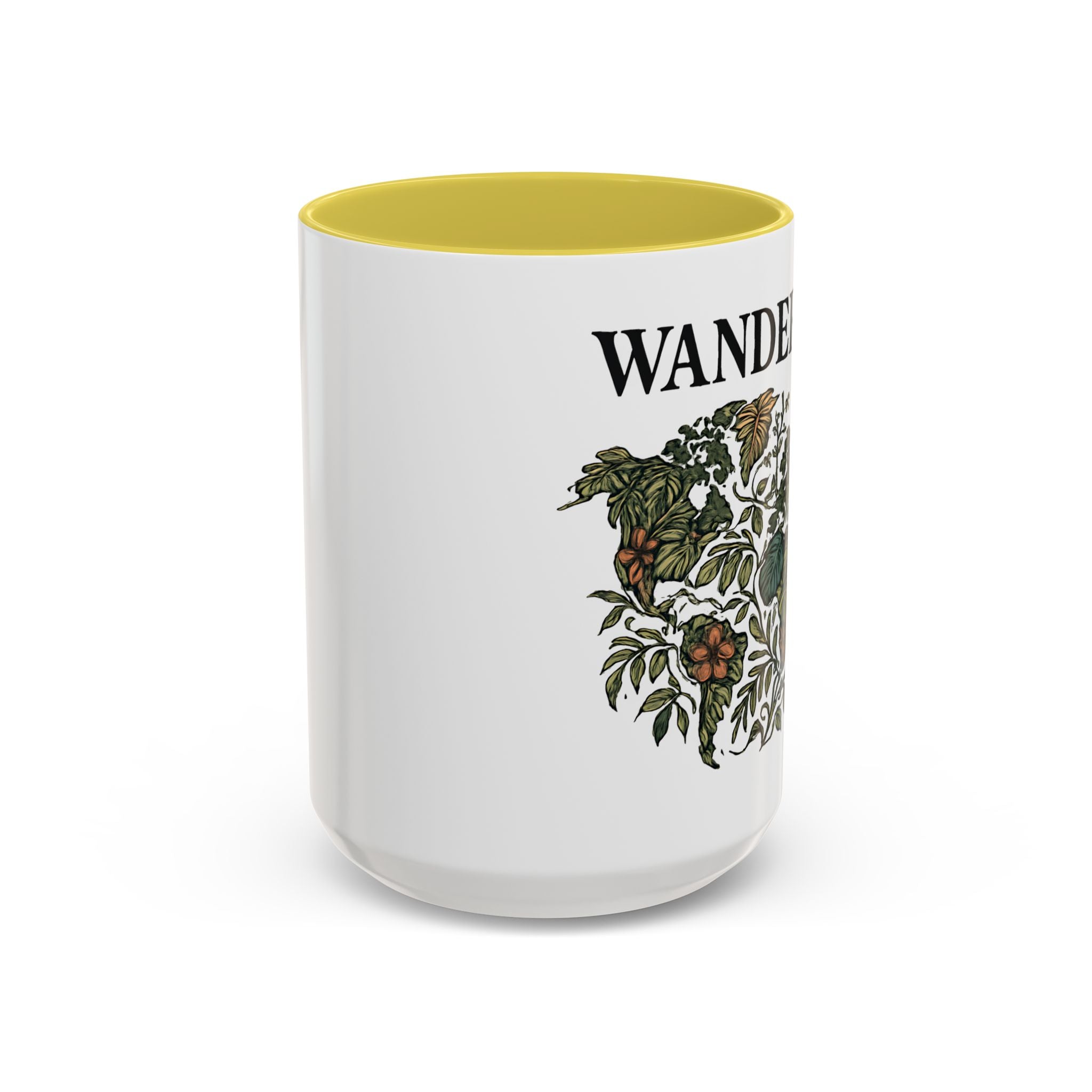 Wanderlust Floral Travel Mug — 11oz/15oz Ceramic Coffee Cup