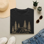 Camping Tent Graphic T-Shirt — Minimal Forest Campsite Tee