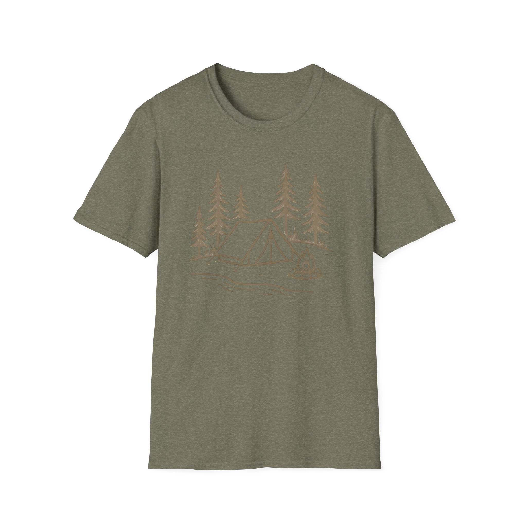 Camping Tent Graphic T-Shirt — Minimal Forest Campsite Tee