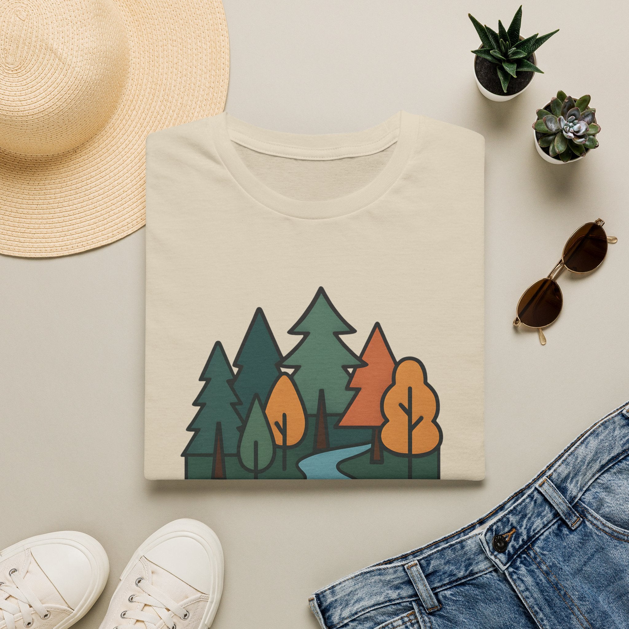 Nature Is My Therapy T-Shirt — Scenic Forest River Graphic Tee