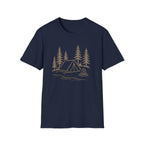 Camping Tent Graphic T-Shirt — Minimal Forest Campsite Tee