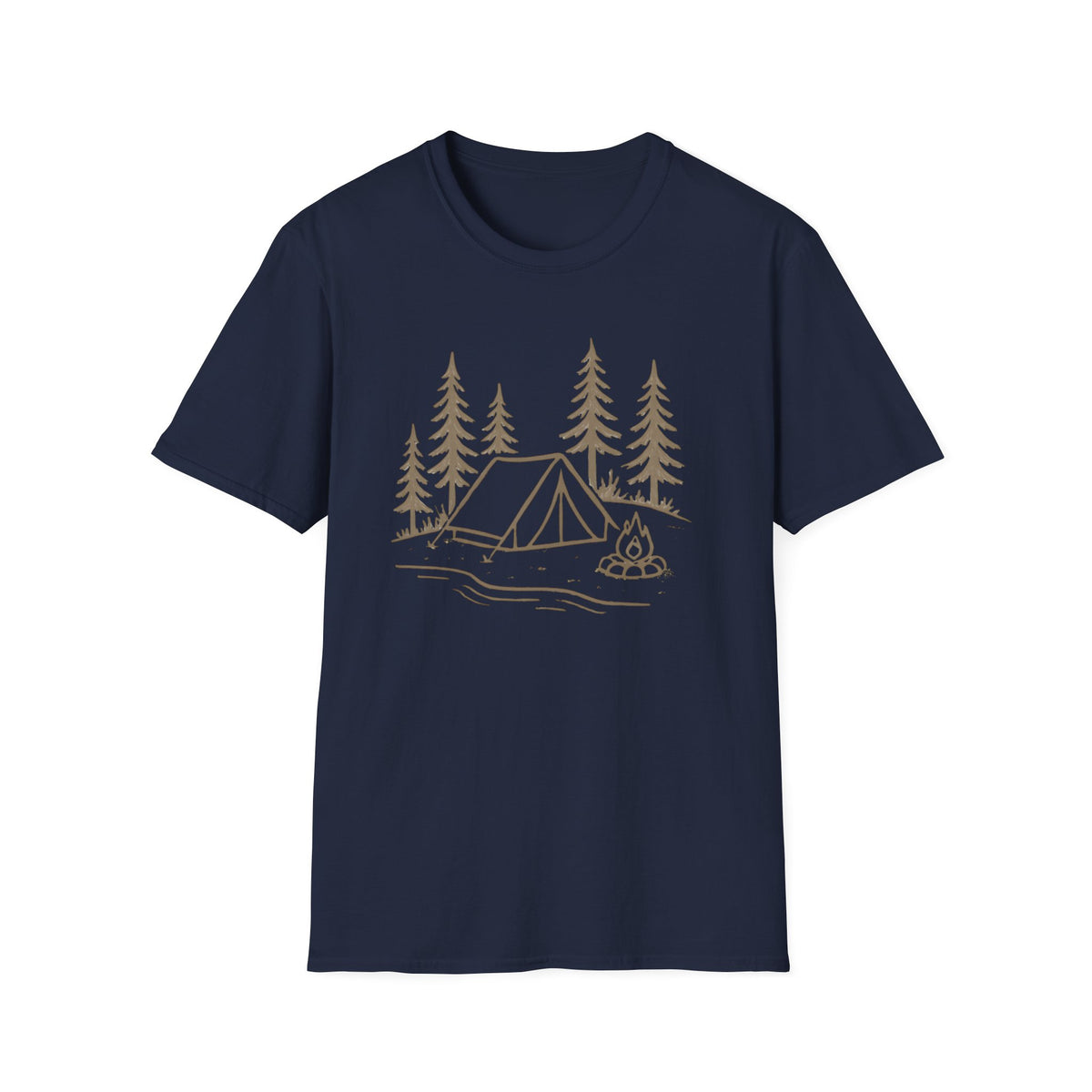 Camping Tent Graphic T-Shirt — Minimal Forest Campsite Tee