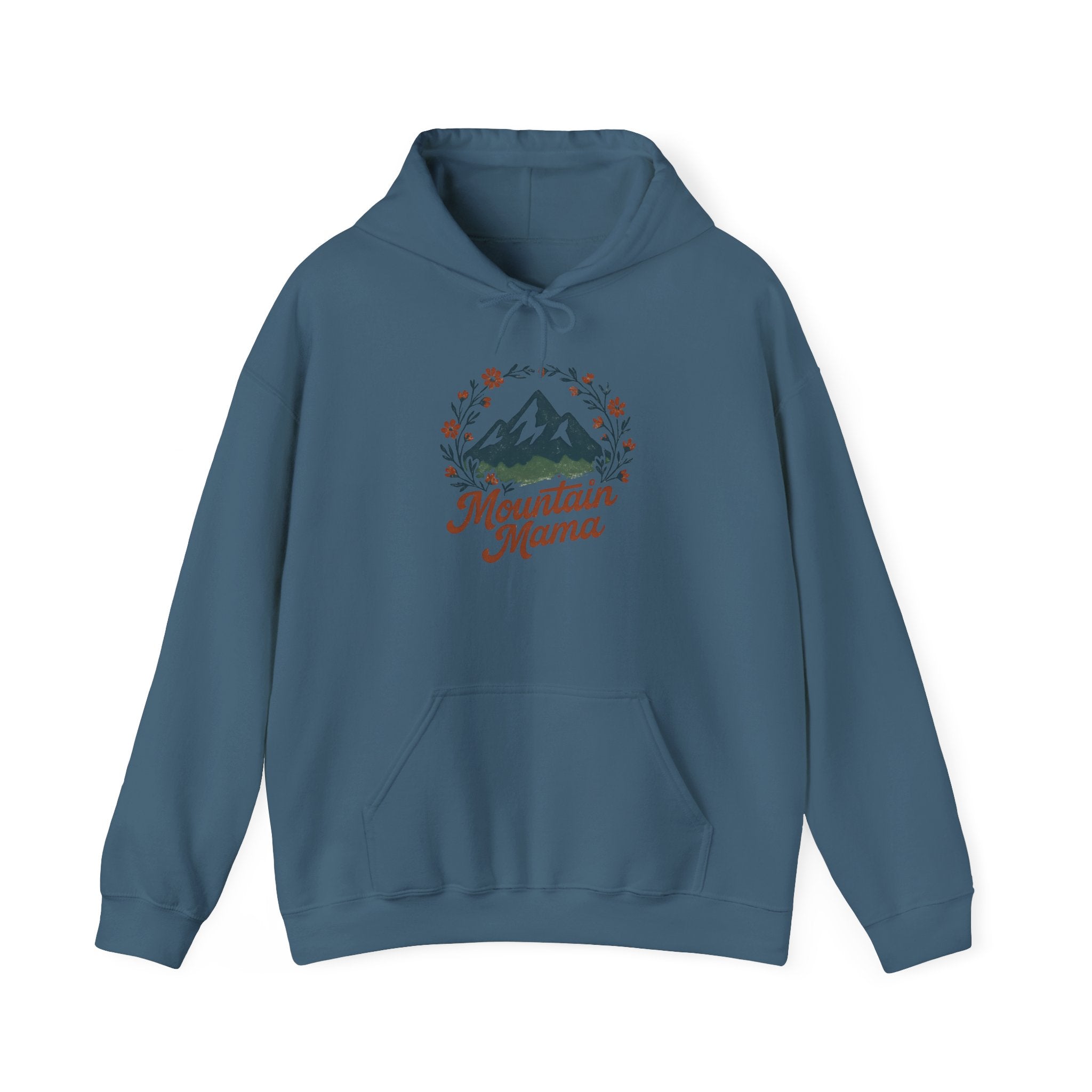 Mountain Mama Hoodie — Floral Mountain Graphic Pullover for Outdoor Moms