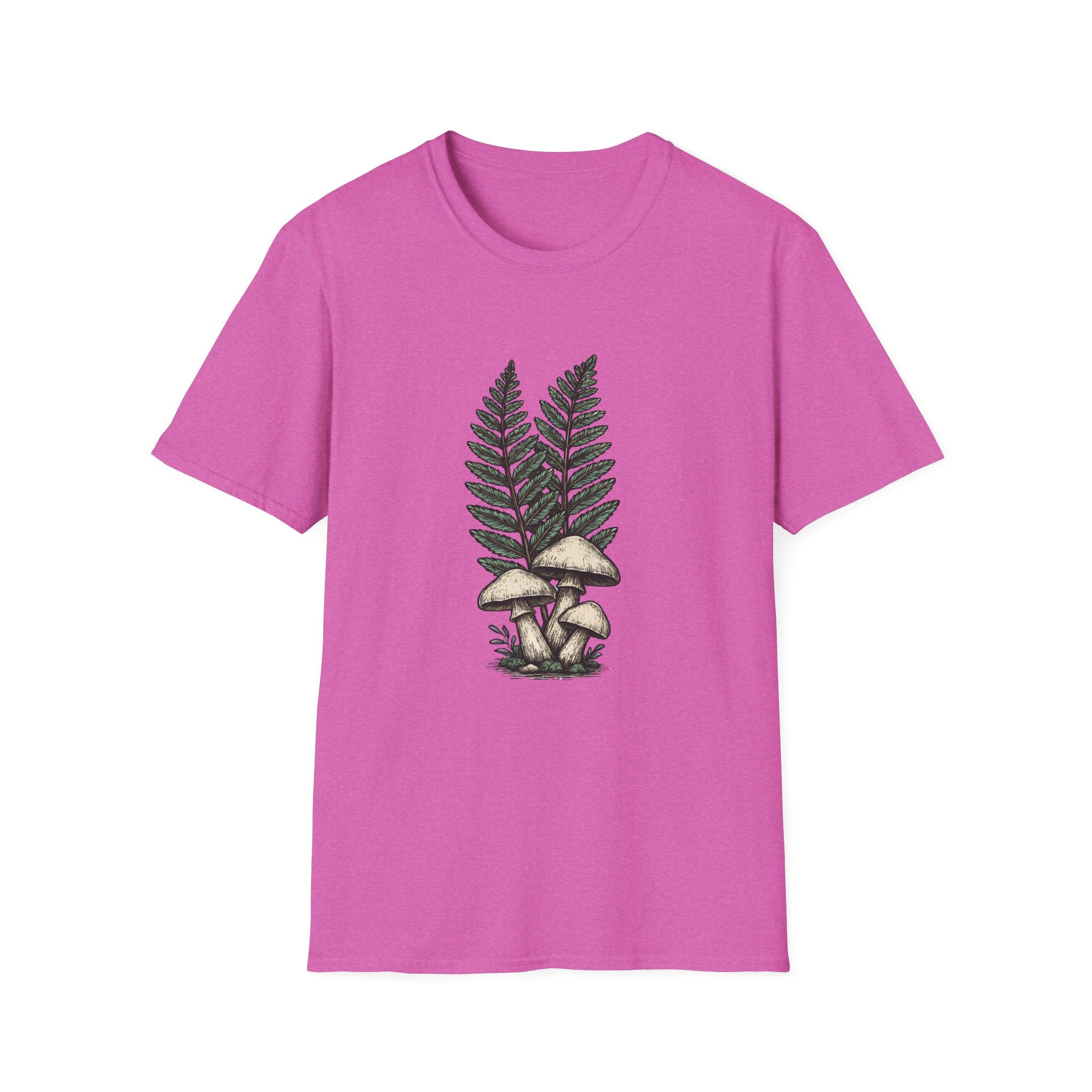 Fern & Mushroom Botanical Tee — Nature-Inspired Graphic T-Shirt