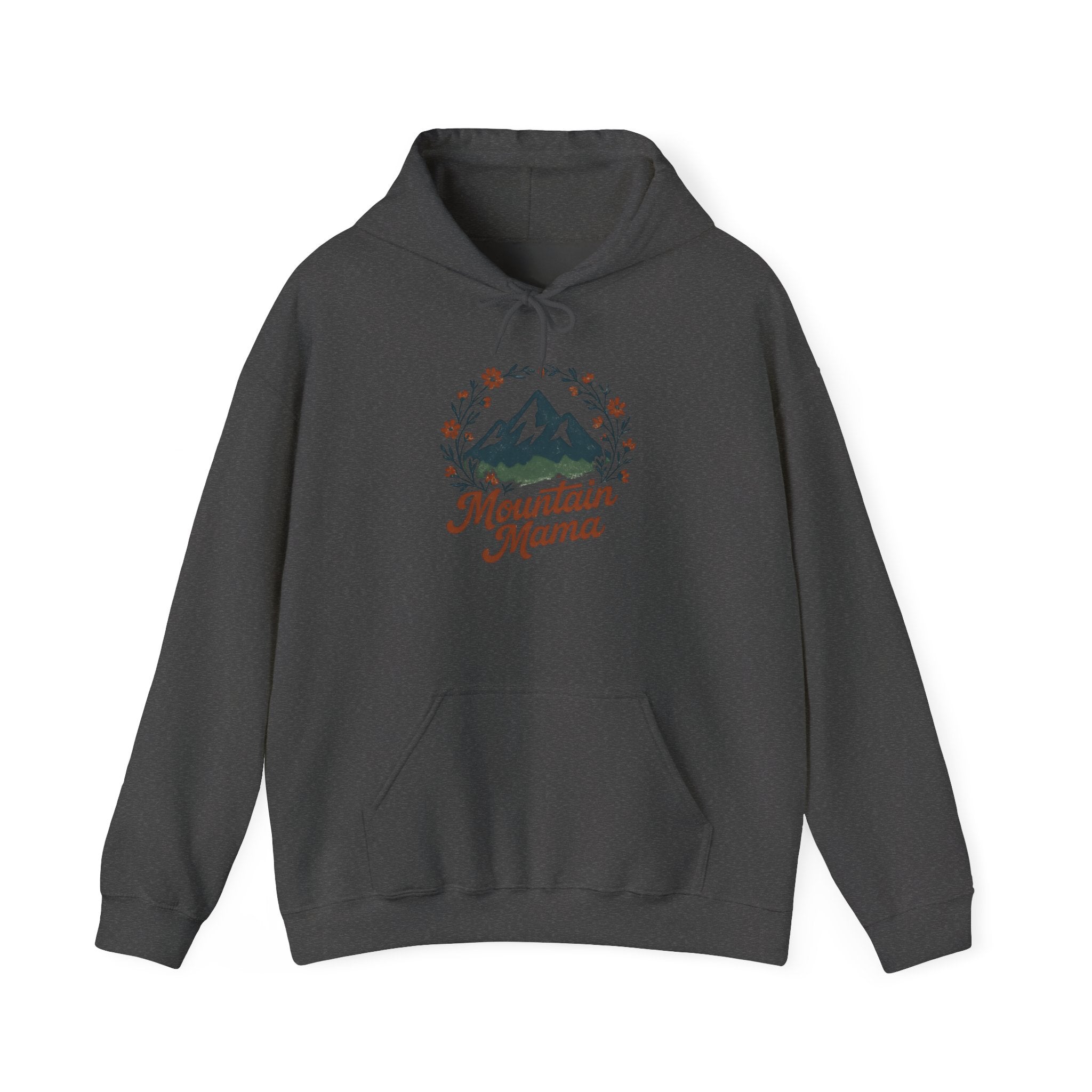 Mountain Mama Hoodie — Floral Mountain Graphic Pullover for Outdoor Moms