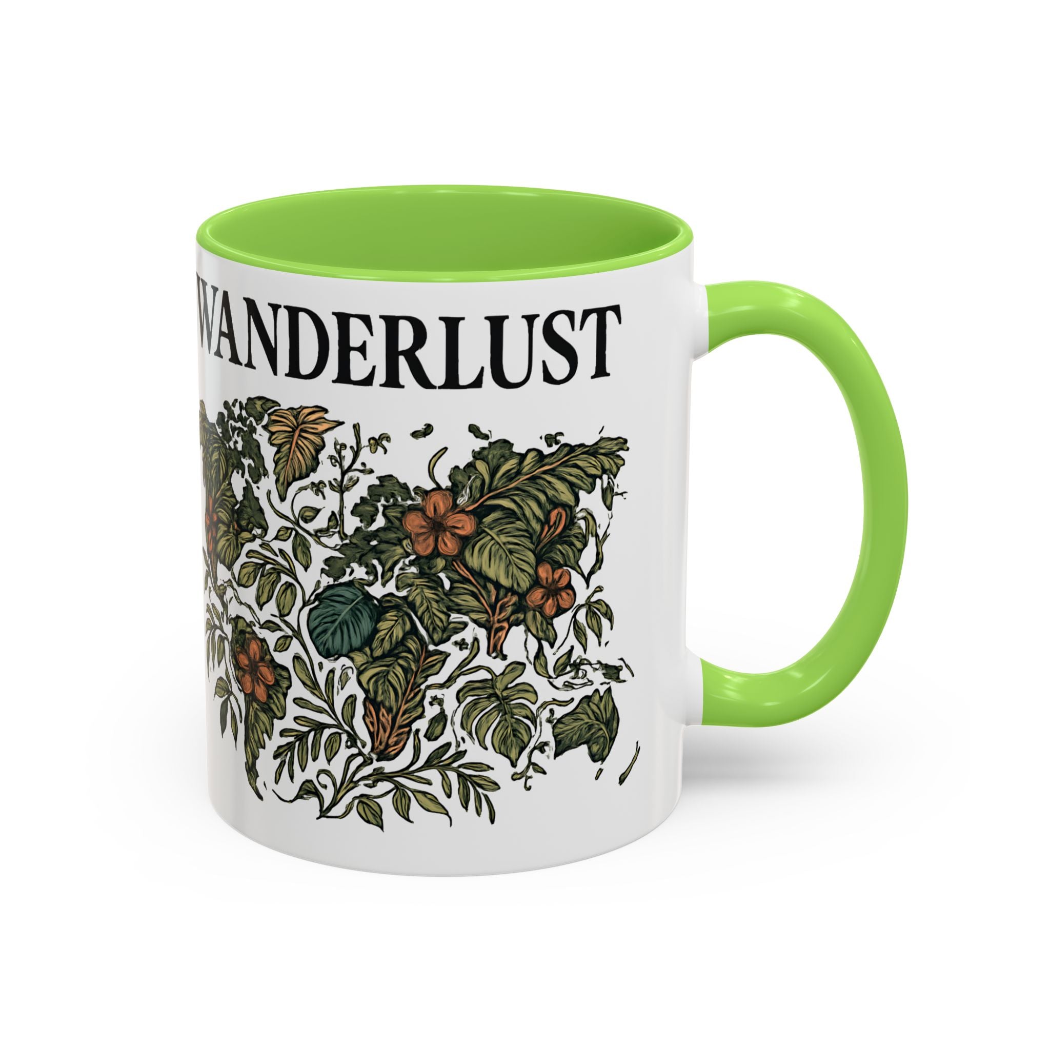Wanderlust Floral Travel Mug — 11oz/15oz Ceramic Coffee Cup