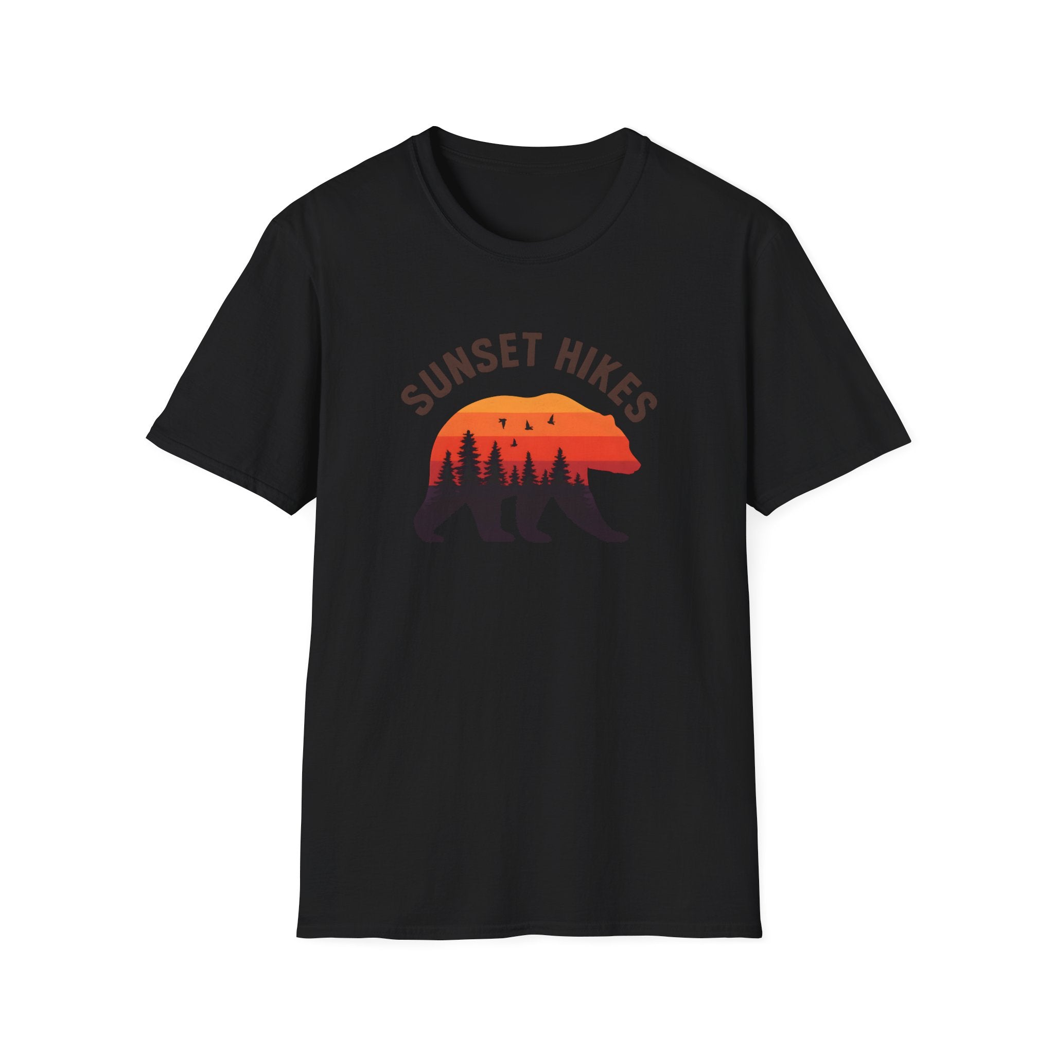 Sunset Hikes T-Shirt — Bear Silhouette Mountain Sunset Tee
