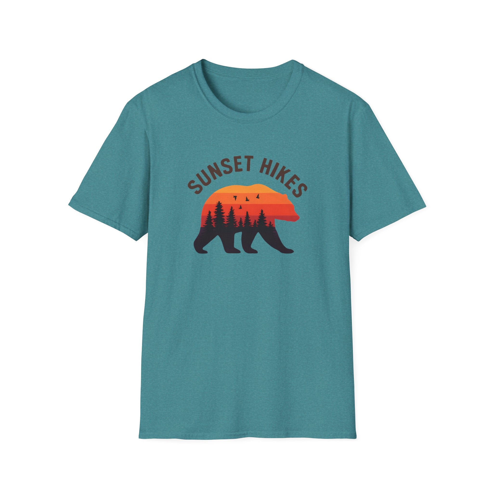 Sunset Hikes T-Shirt — Bear Silhouette Mountain Sunset Tee