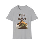 Rise & Roam Mountain T-Shirt — Adventure Graphic Tee for Hikers & Travelers