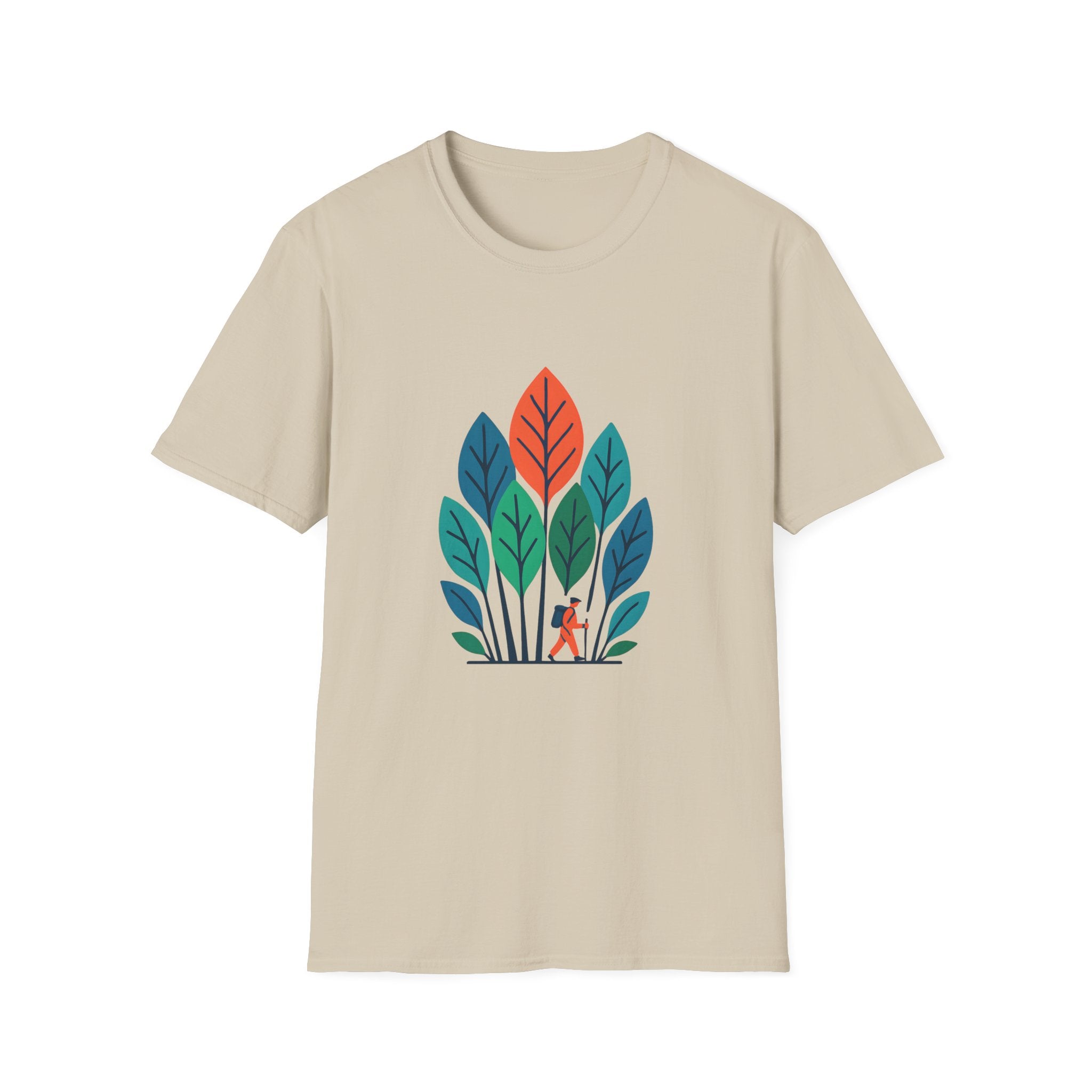 T-Shirt — Minimalist Colorful Leaf Forest Graphic