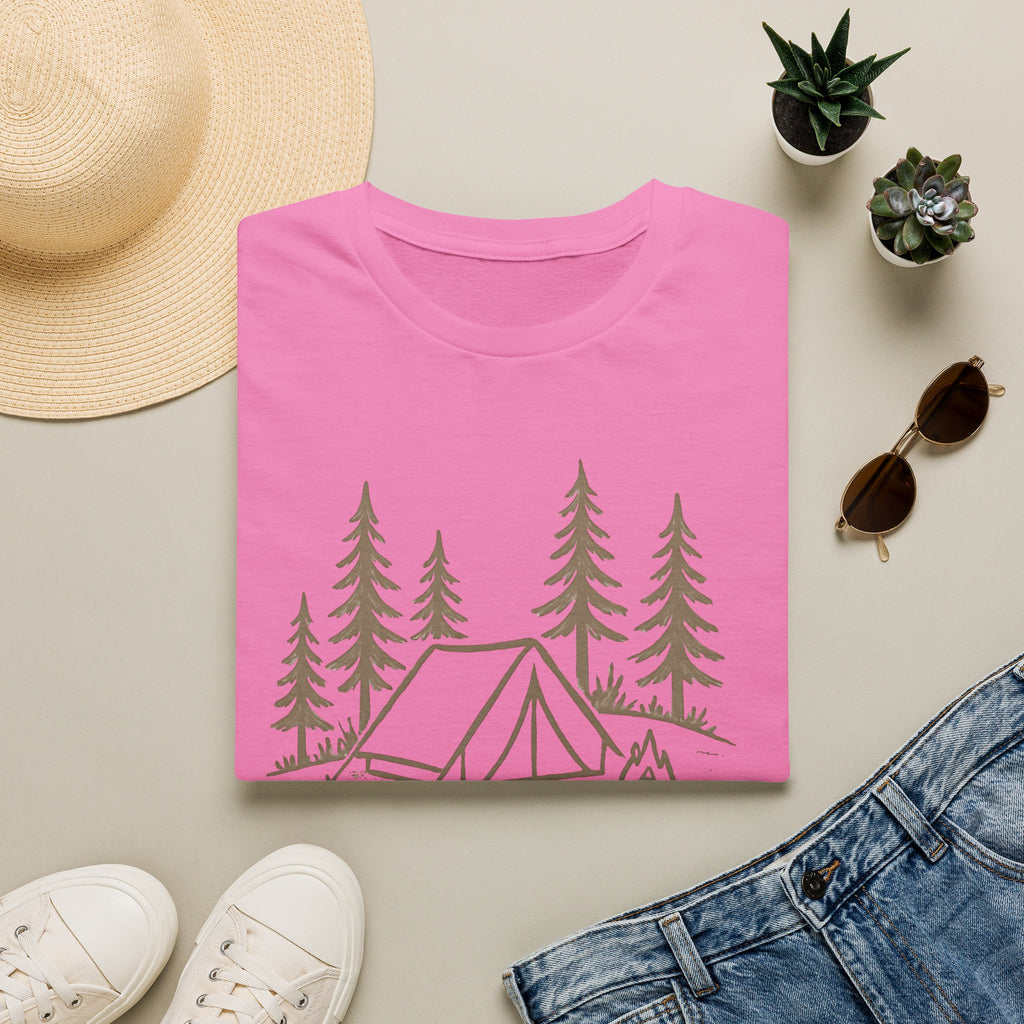 Camping Tent Graphic T-Shirt — Minimal Forest Campsite Tee