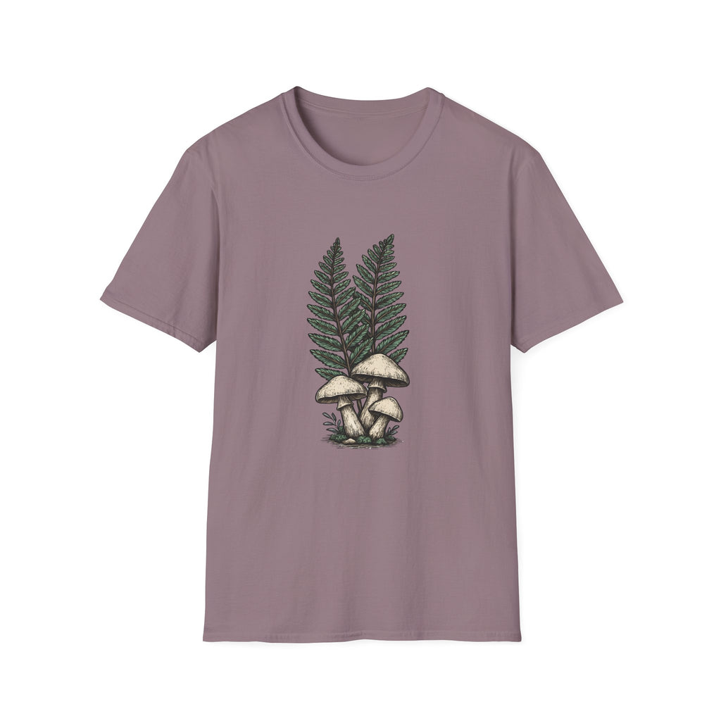 Fern & Mushroom Botanical Tee — Nature-Inspired Graphic T-Shirt