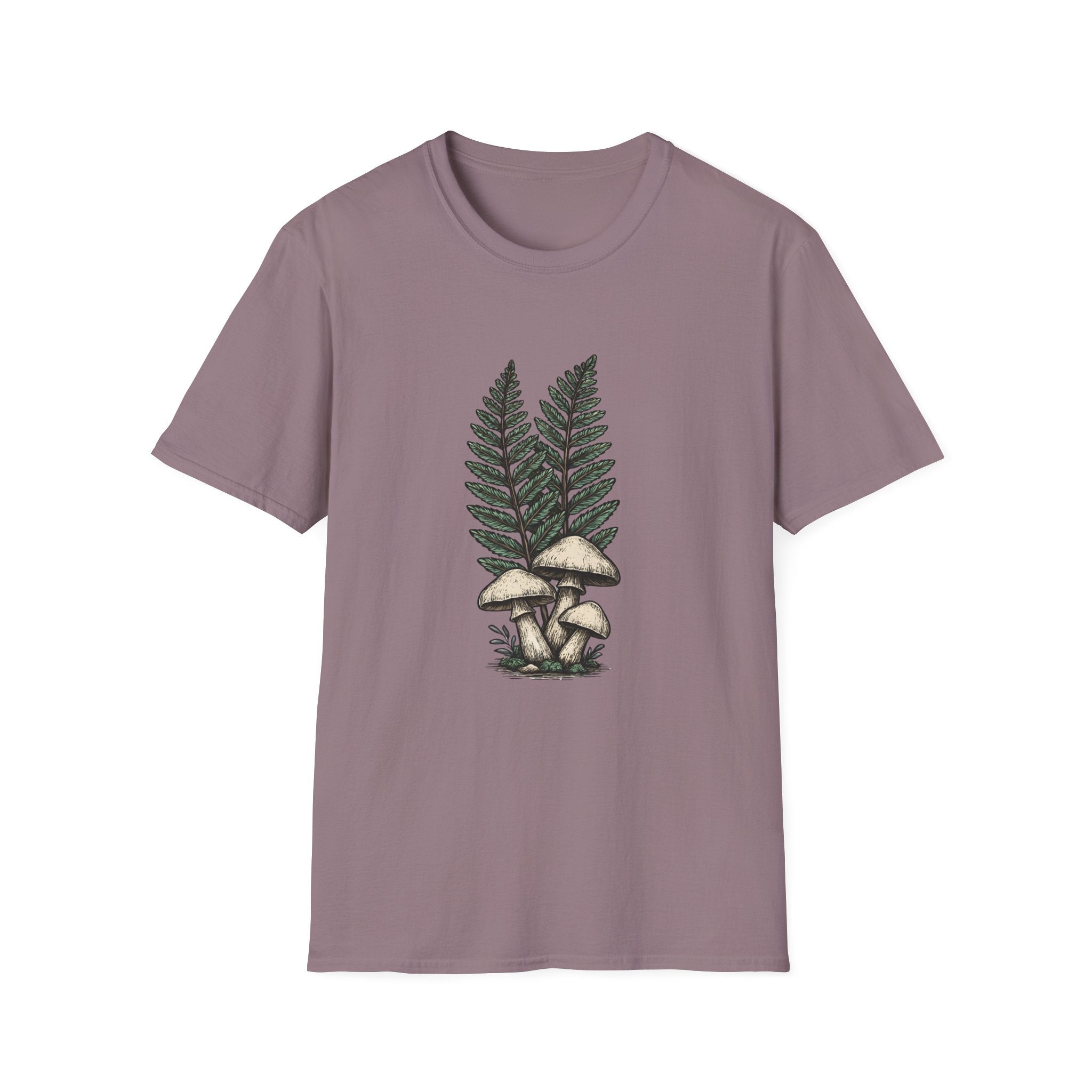 Fern & Mushroom Botanical Tee — Nature-Inspired Graphic T-Shirt