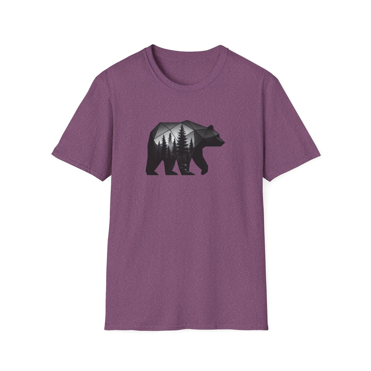 Bear Silhouette T-Shirt — Geometric Forest Graphic Tee