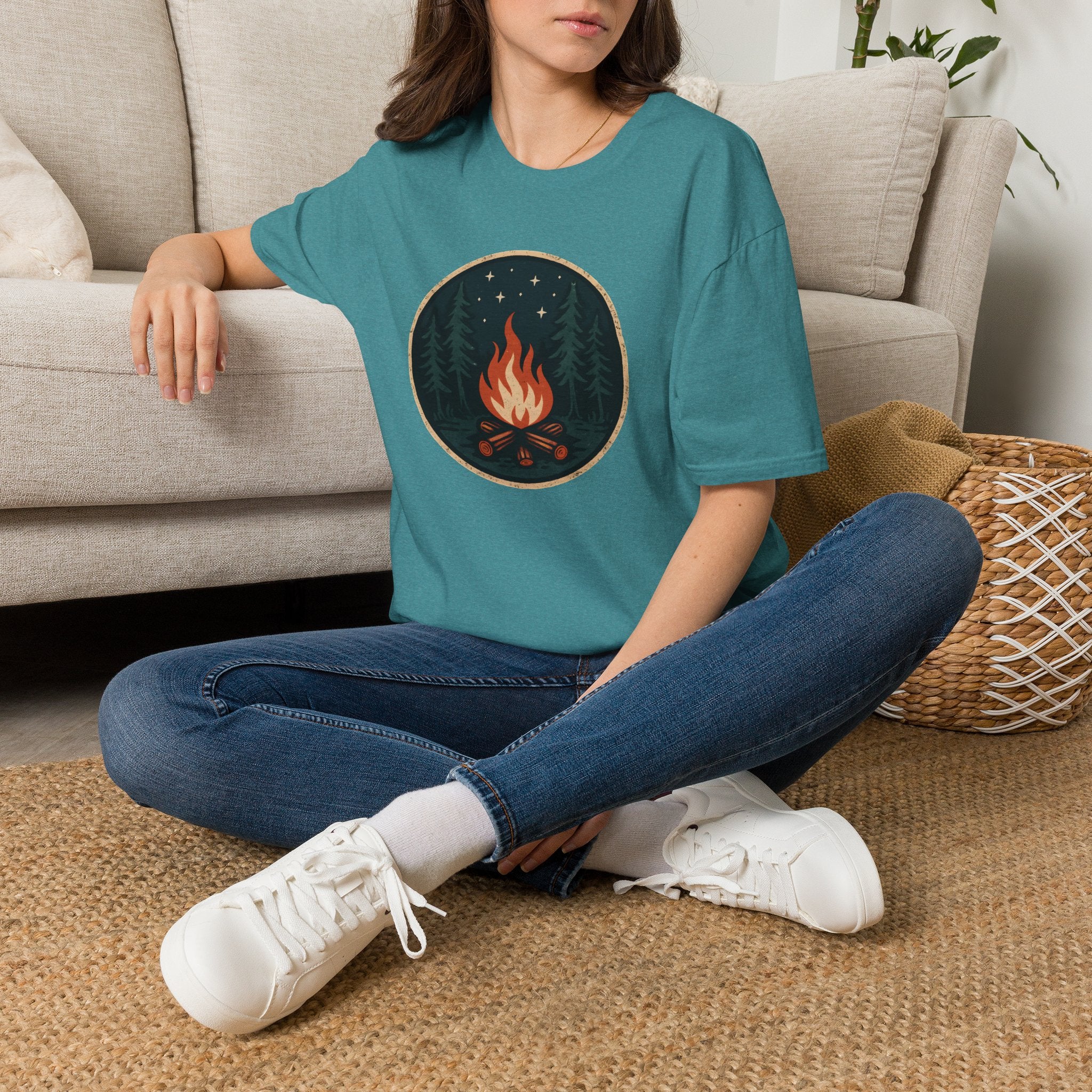 Campfire Night T-Shirt — Cozy Wilderness Bonfire Graphic Tee
