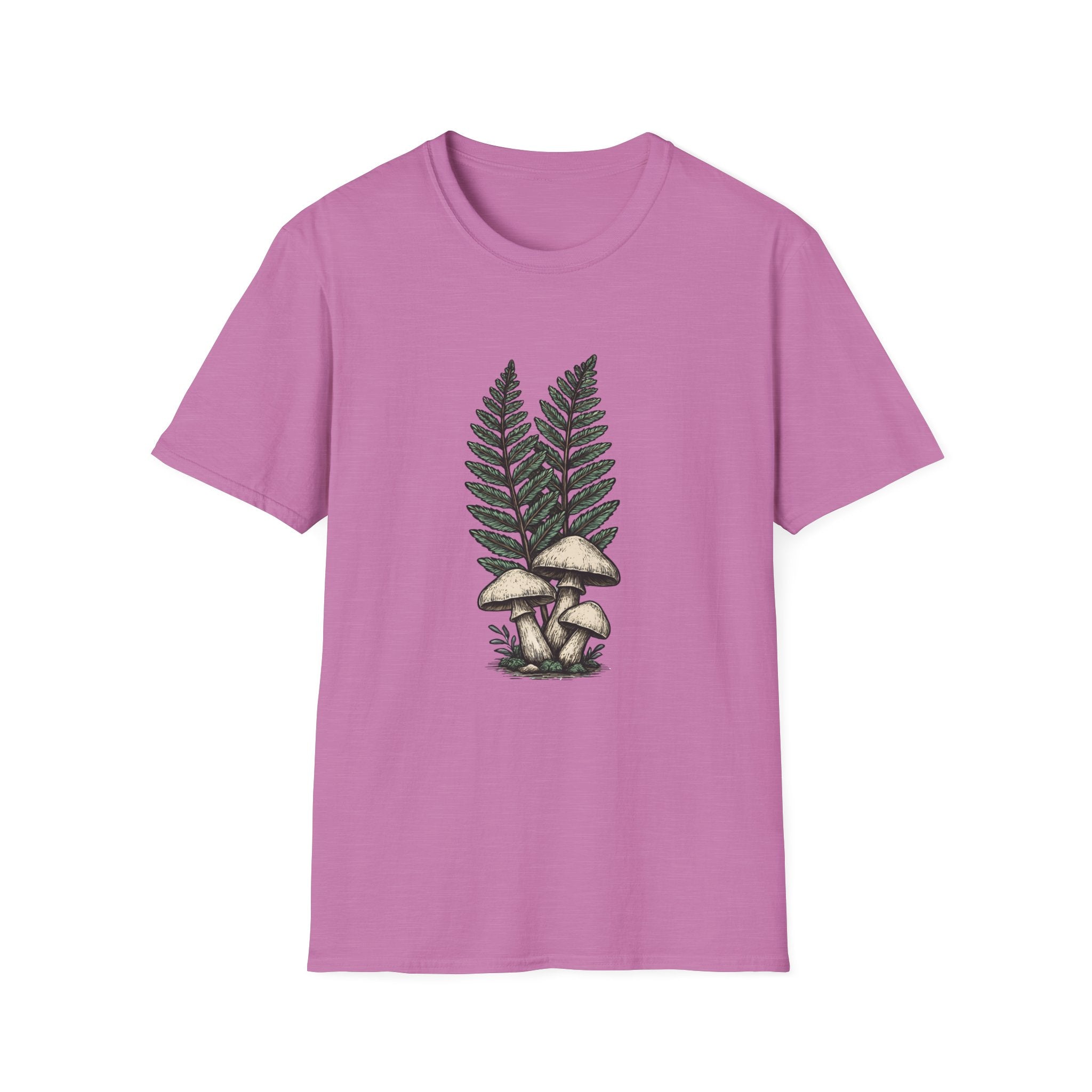 Fern & Mushroom Botanical Tee — Nature-Inspired Graphic T-Shirt