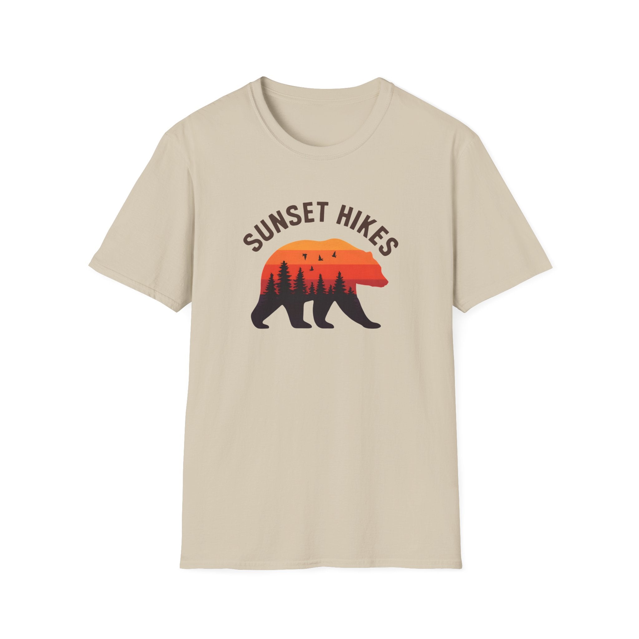Sunset Hikes T-Shirt — Bear Silhouette Mountain Sunset Tee