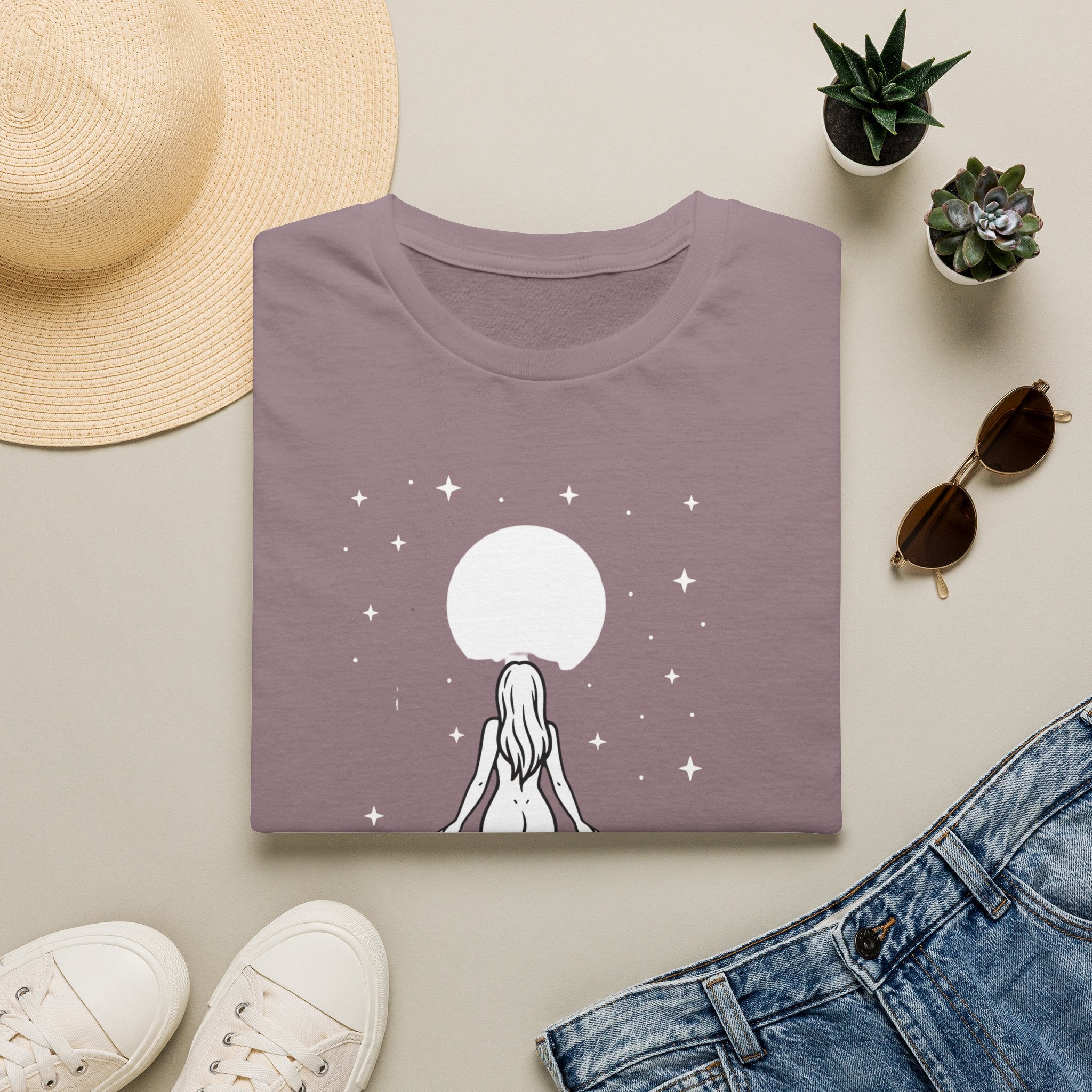 Moon Goddess T-Shirt — Celestial 'Moon Lover' Graphic Tee