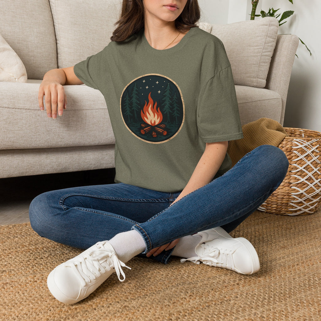 Campfire Night T-Shirt — Cozy Wilderness Bonfire Graphic Tee