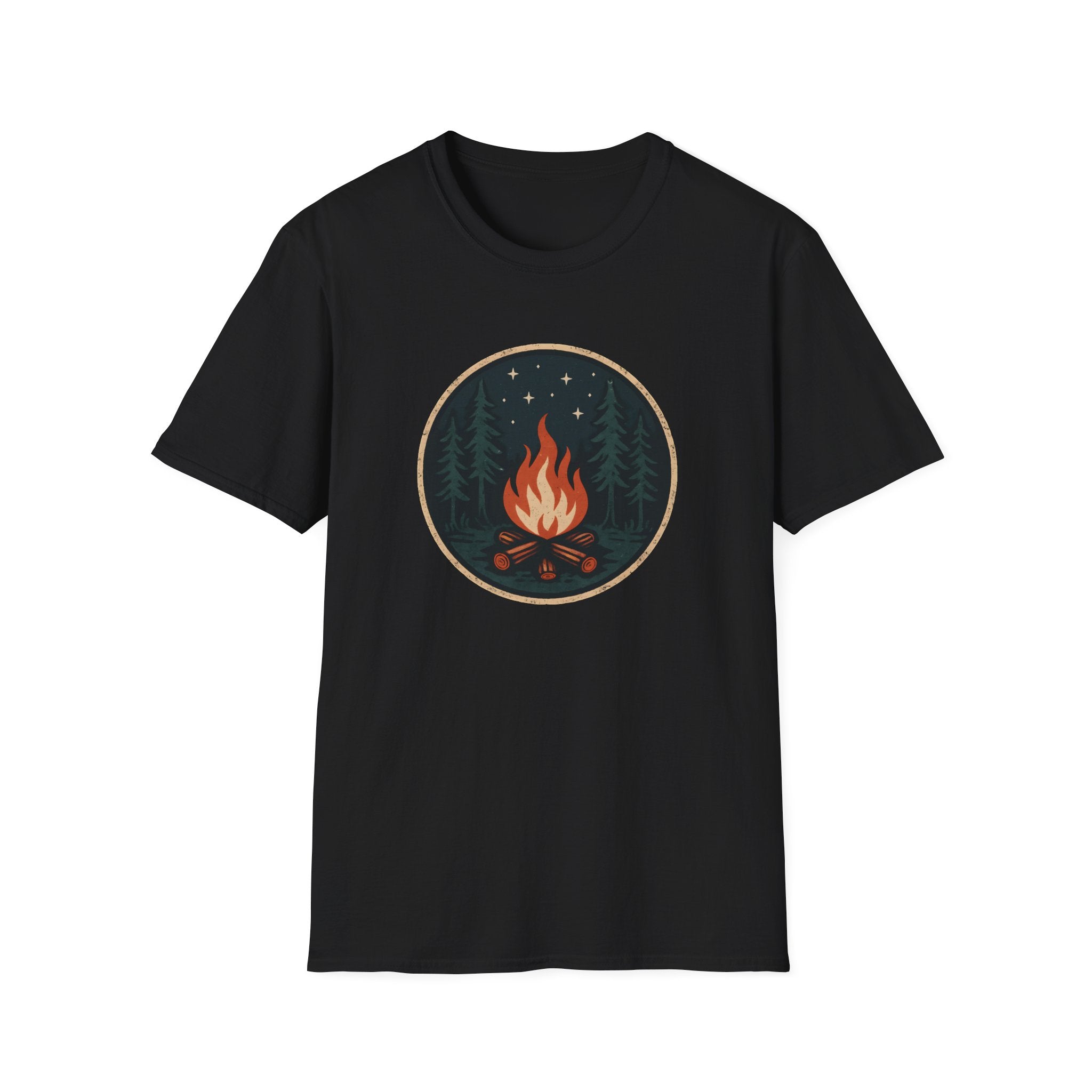 Campfire Night T-Shirt — Cozy Wilderness Bonfire Graphic Tee