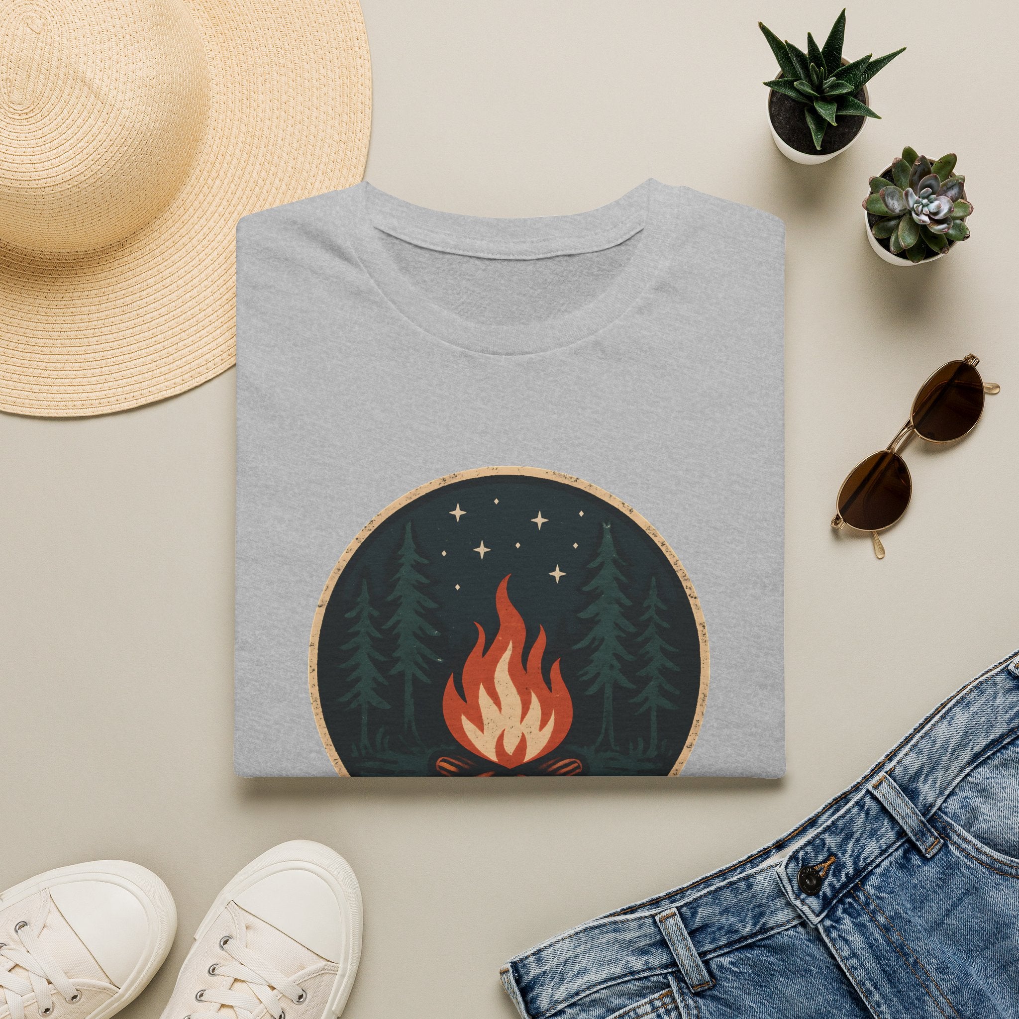 Campfire Night T-Shirt — Cozy Wilderness Bonfire Graphic Tee