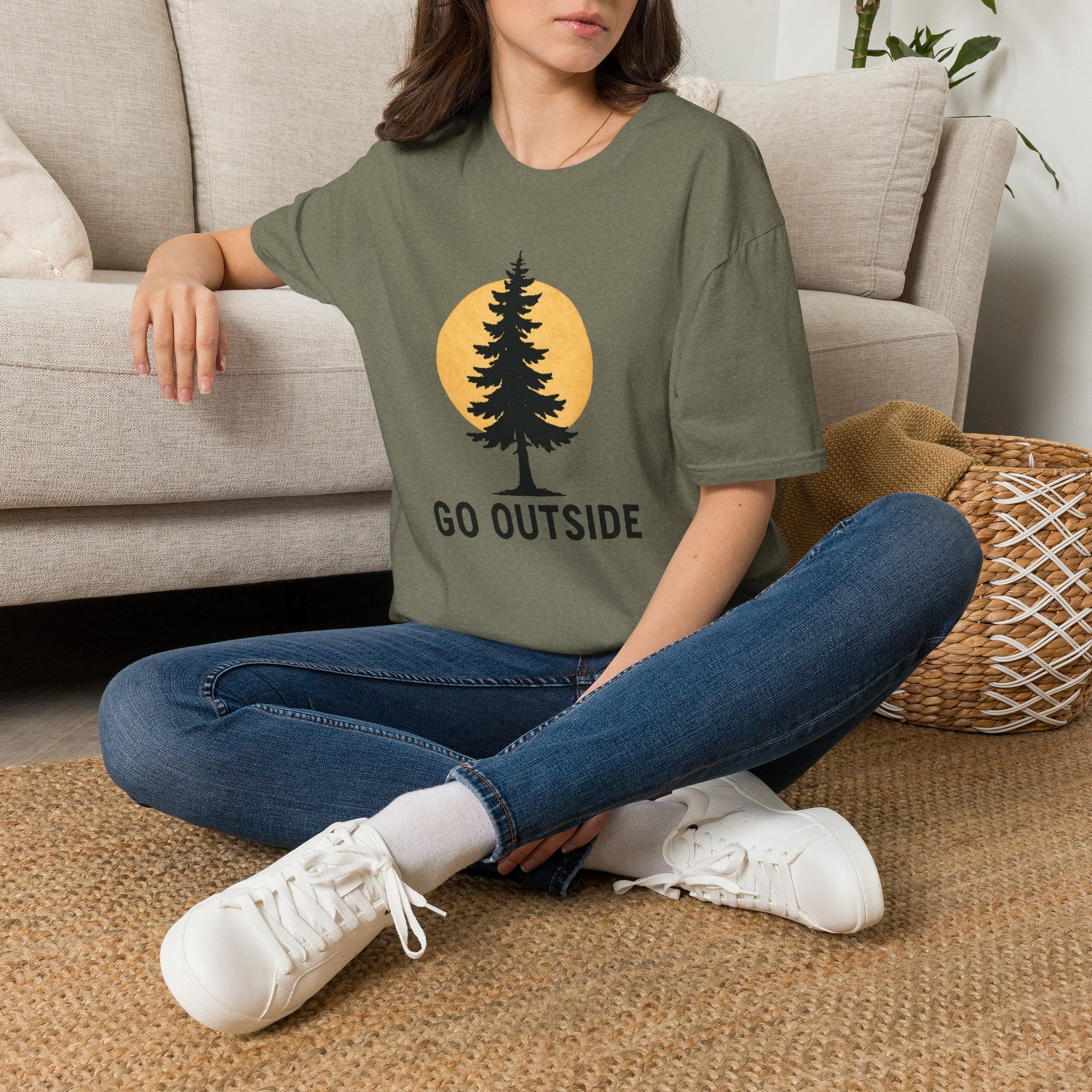 Go Outside Tree T-Shirt — Nature Adventure Graphic Tee
