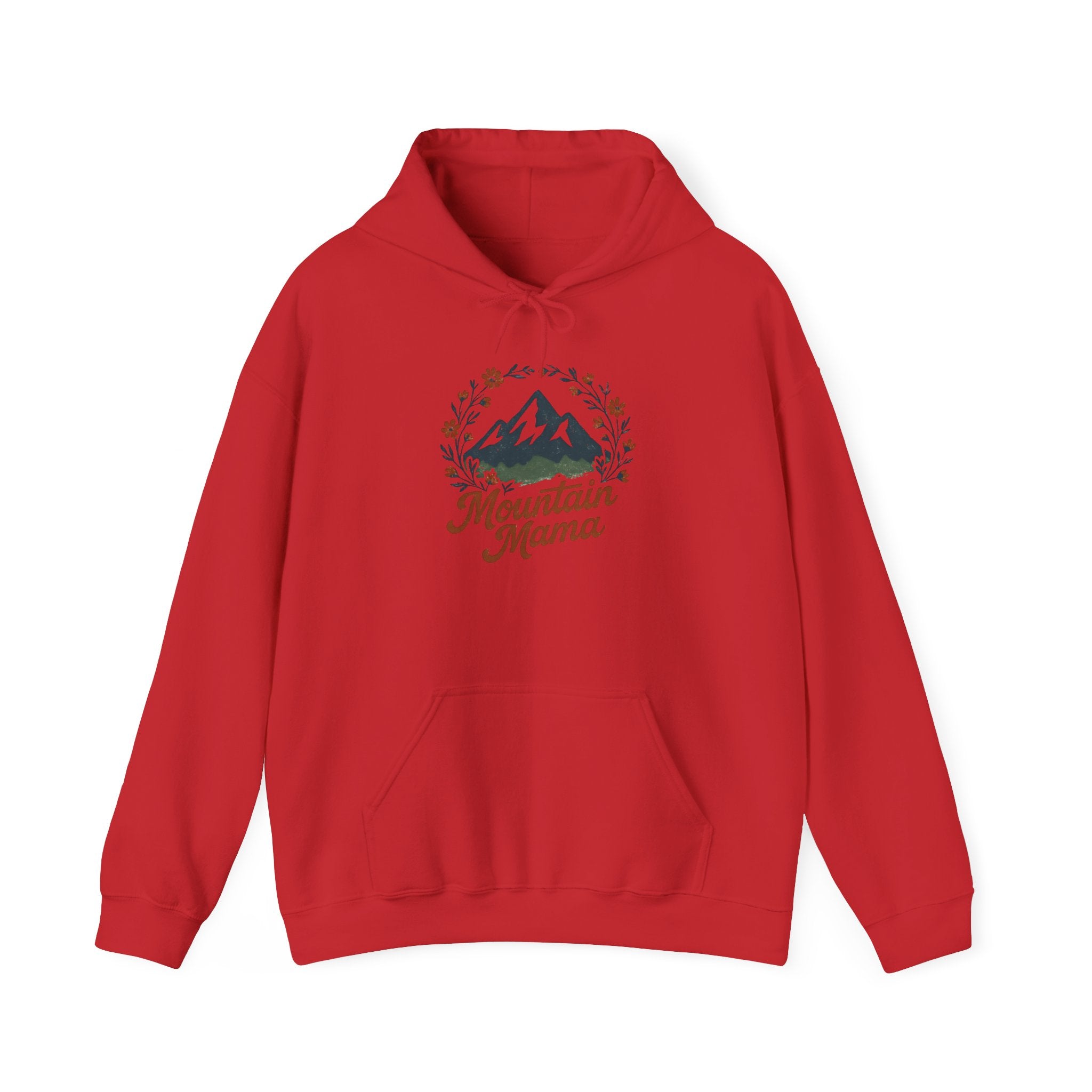 Mountain Mama Hoodie — Floral Mountain Graphic Pullover for Outdoor Moms