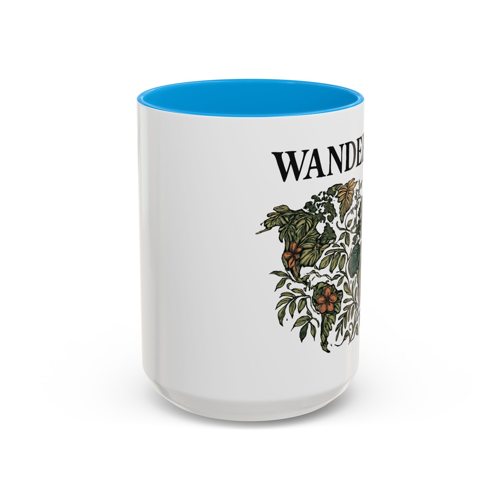 Wanderlust Floral Travel Mug — 11oz/15oz Ceramic Coffee Cup