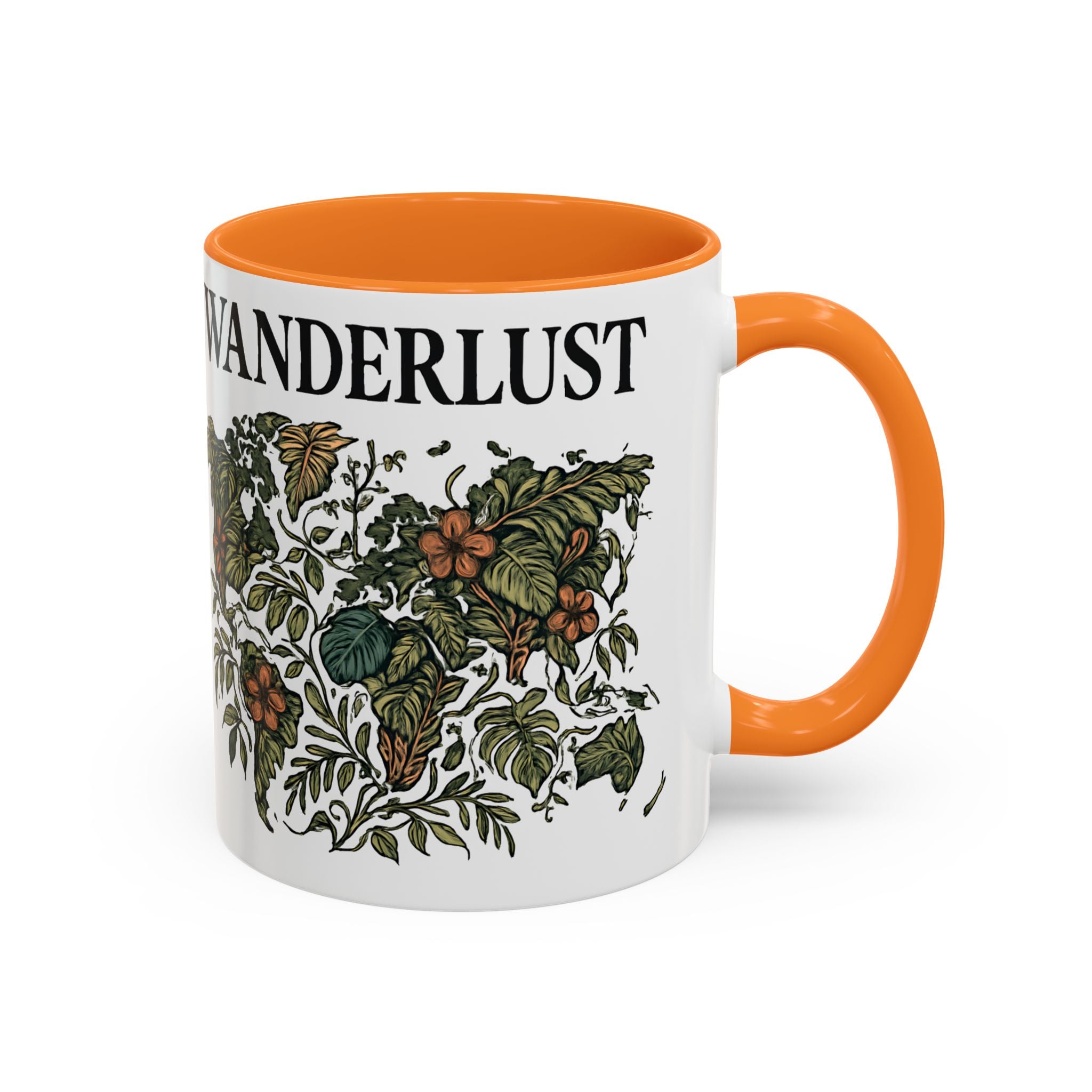 Wanderlust Floral Travel Mug — 11oz/15oz Ceramic Coffee Cup