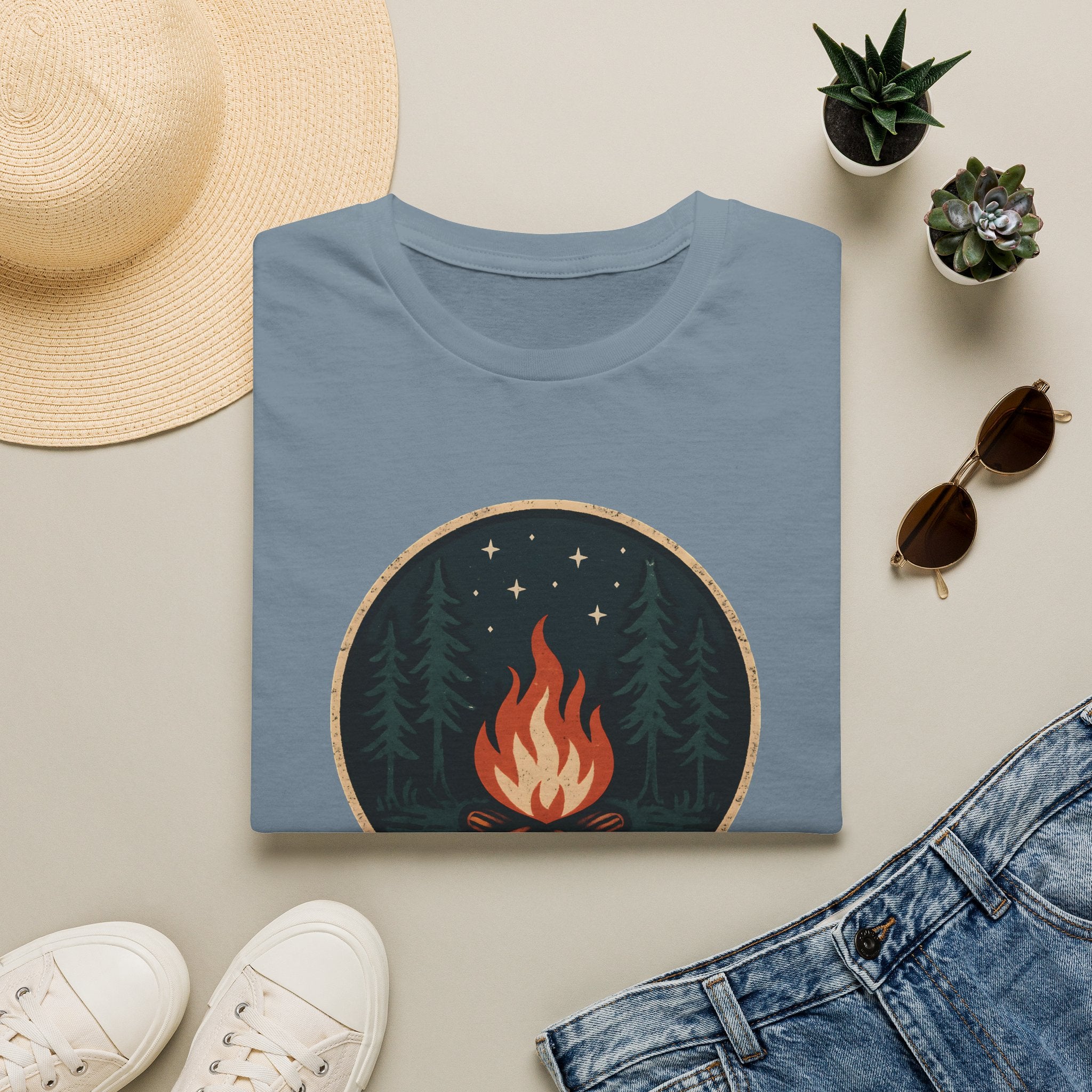 Campfire Night T-Shirt — Cozy Wilderness Bonfire Graphic Tee