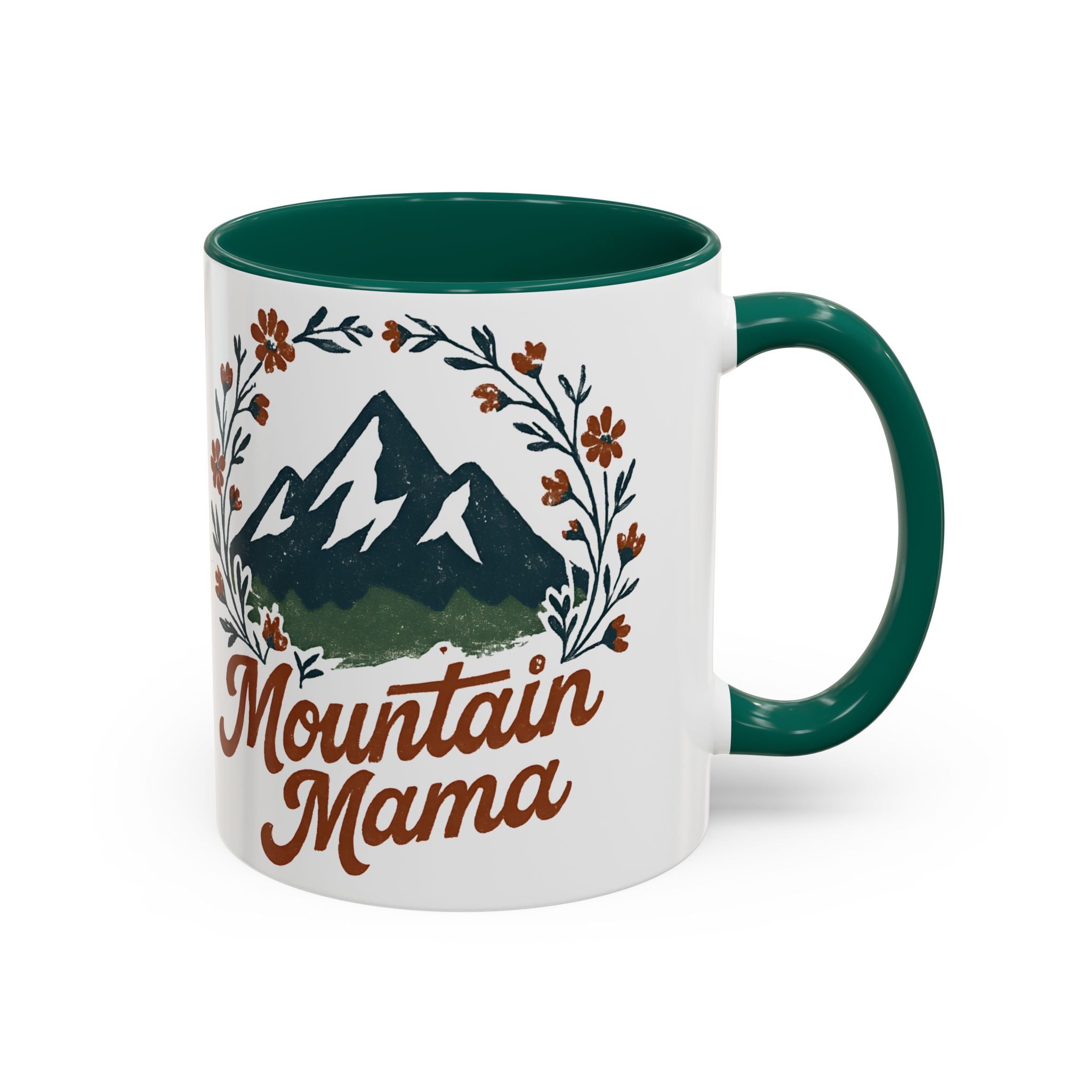 Mountain Mama Coffee Mug — 11oz & 15oz Floral Mountain Ceramic Mug