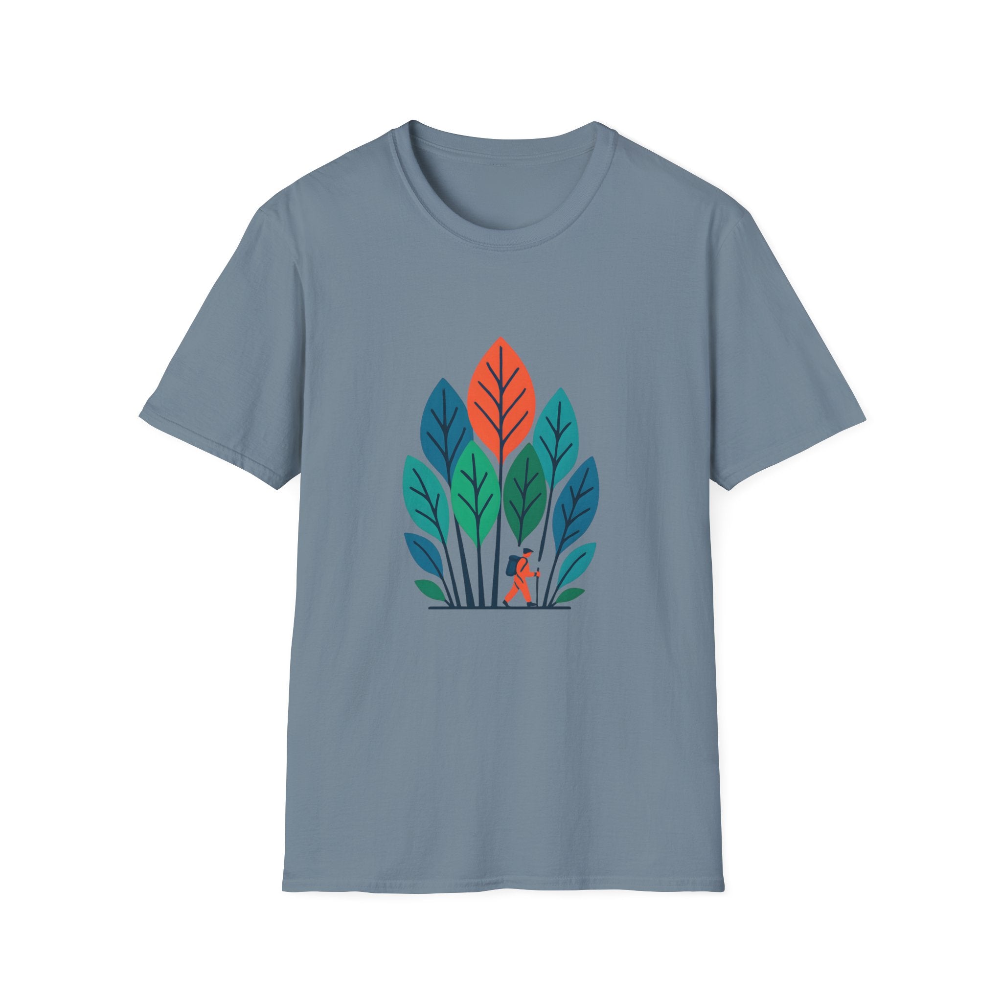 T-Shirt — Minimalist Colorful Leaf Forest Graphic