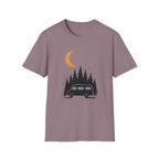 T-Shirt: Retro Camper Night Moon Tee — Forest Van Camping Graphic