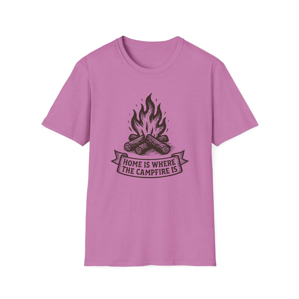 Campfire Graphic T-Shirt — "Home Is Where the Campfire Is" Outdoor Tee