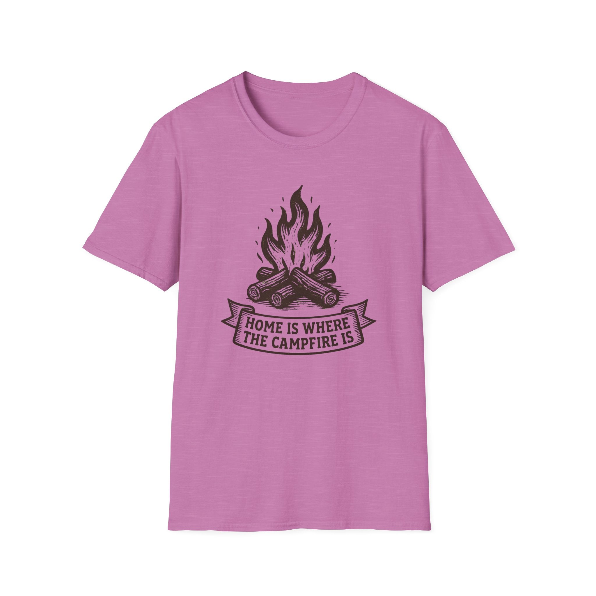 Campfire Graphic T-Shirt — "Home Is Where the Campfire Is" Outdoor Tee