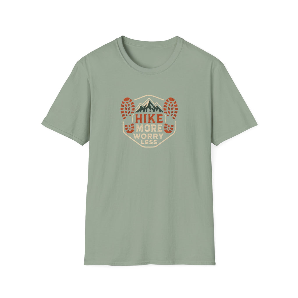 Hike More Worry Less T-Shirt — Outdoor Hiking Graphic Tee