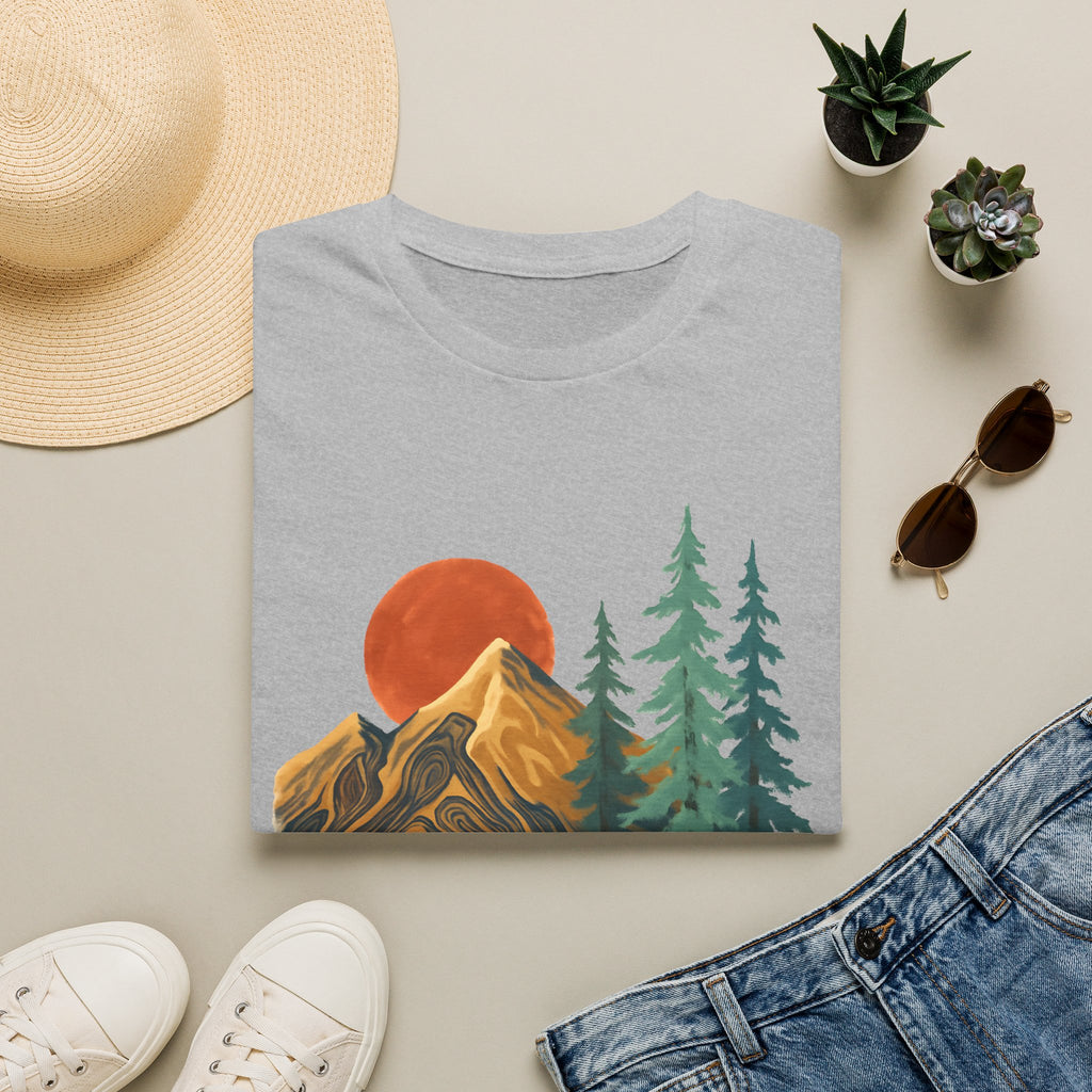 Mountain Sunset T-Shirt — Vintage Pine Forest Graphic