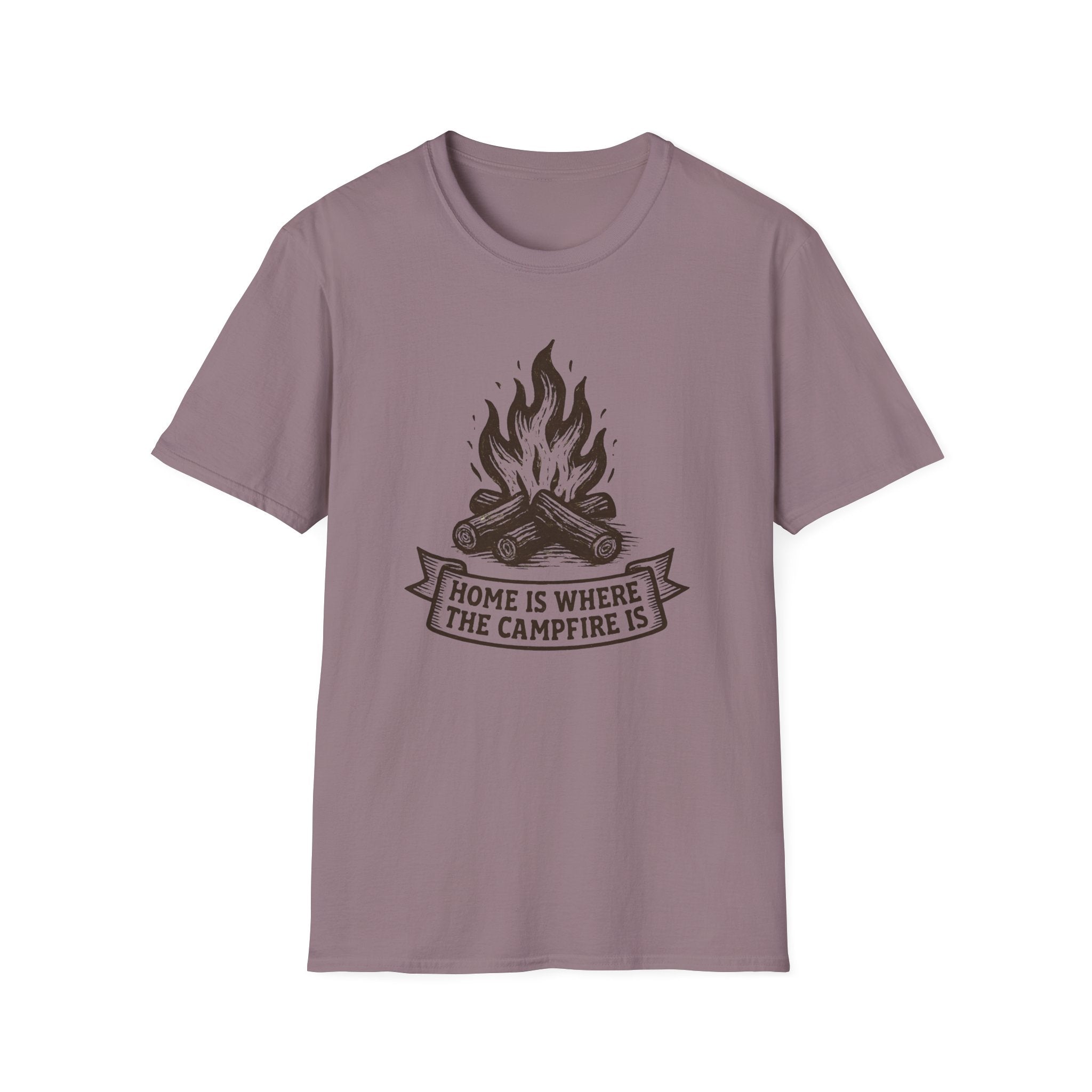 Campfire Graphic T-Shirt — "Home Is Where the Campfire Is" Outdoor Tee