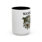 Wanderlust Floral Travel Mug — 11oz/15oz Ceramic Coffee Cup