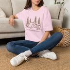 Camping Tent Graphic T-Shirt — Minimal Forest Campsite Tee