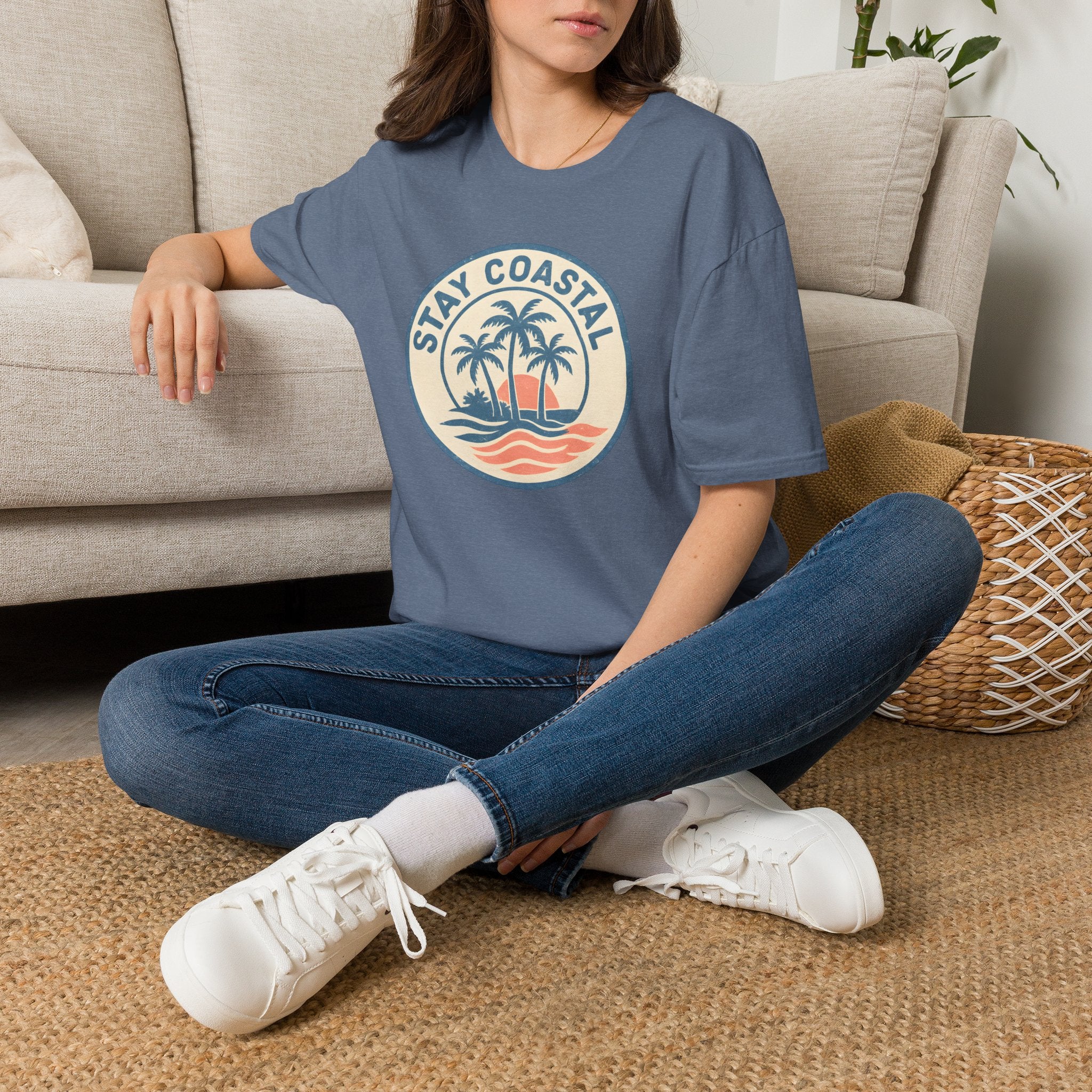 Stay Coastal T-Shirt — Vintage Palm Beach Sunset Tee
