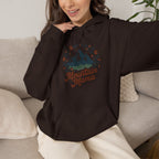 Mountain Mama Hoodie — Floral Mountain Graphic Pullover for Outdoor Moms