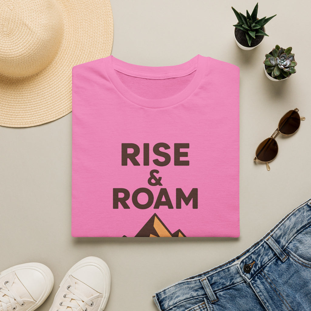 Rise & Roam Mountain T-Shirt — Adventure Graphic Tee for Hikers & Travelers